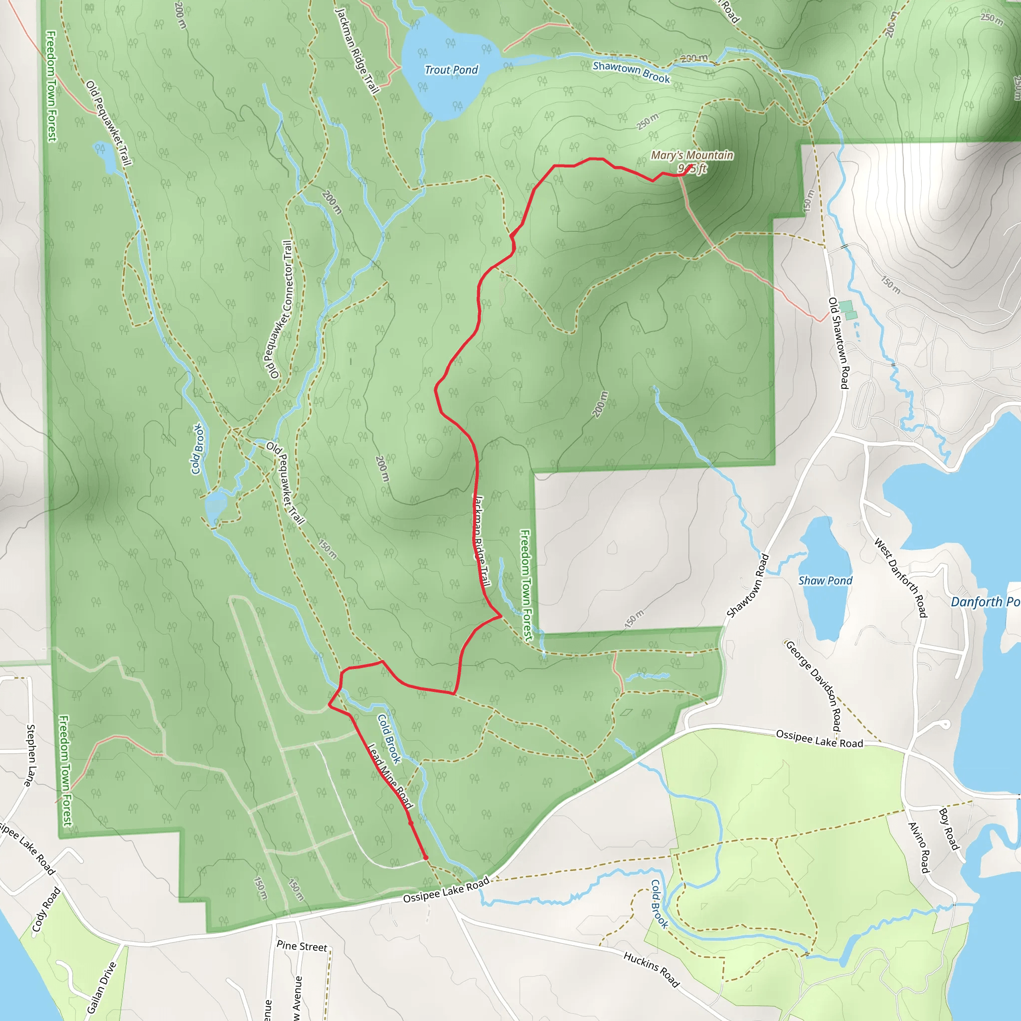 Mary's Mountain mobile static map