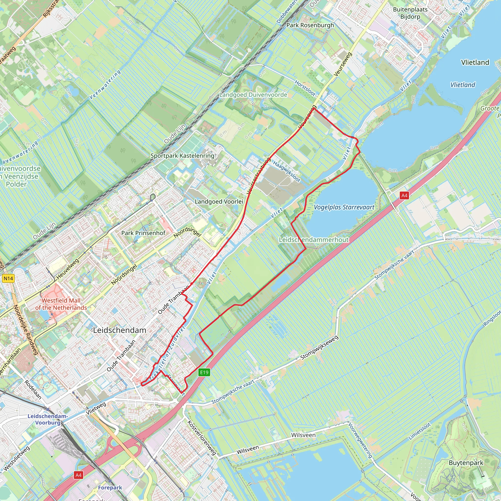 Vogelplas Starrevaart viaRomeinse Limespad mobile static map