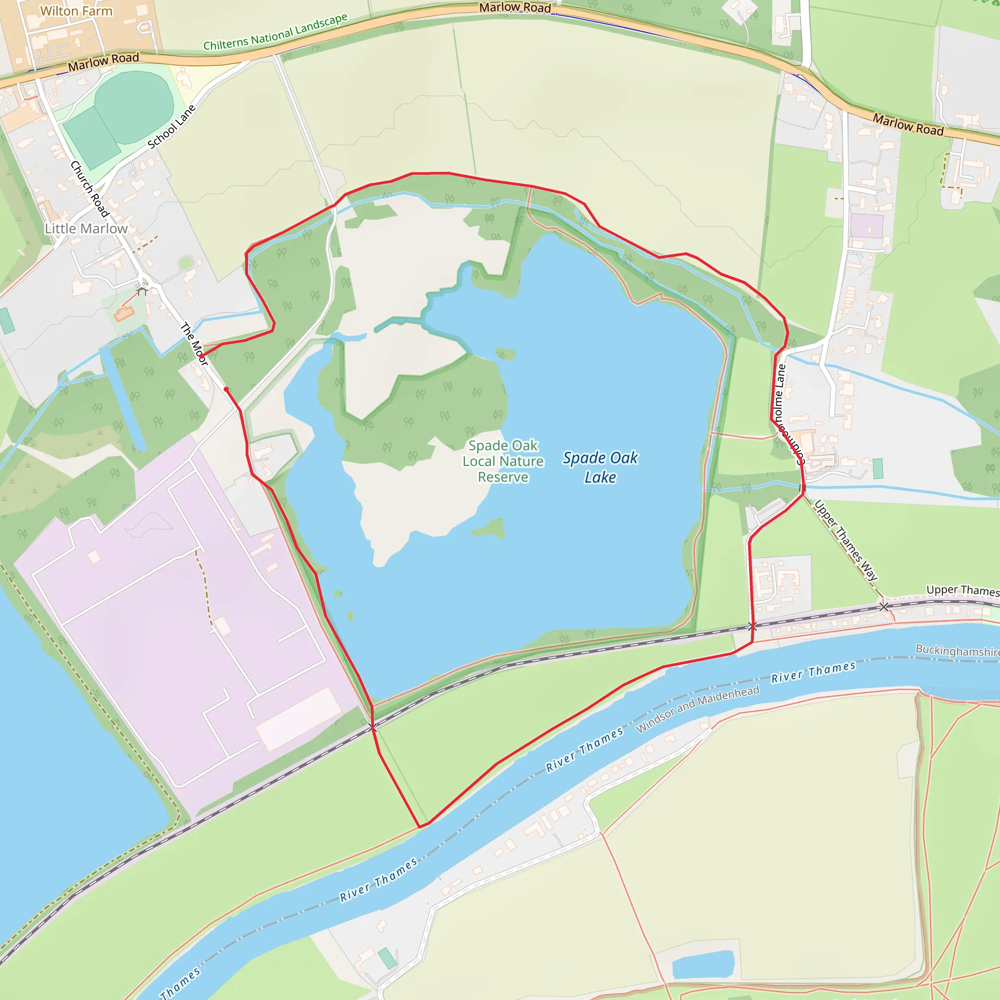 Spade Oak Lake Loop mobile static map