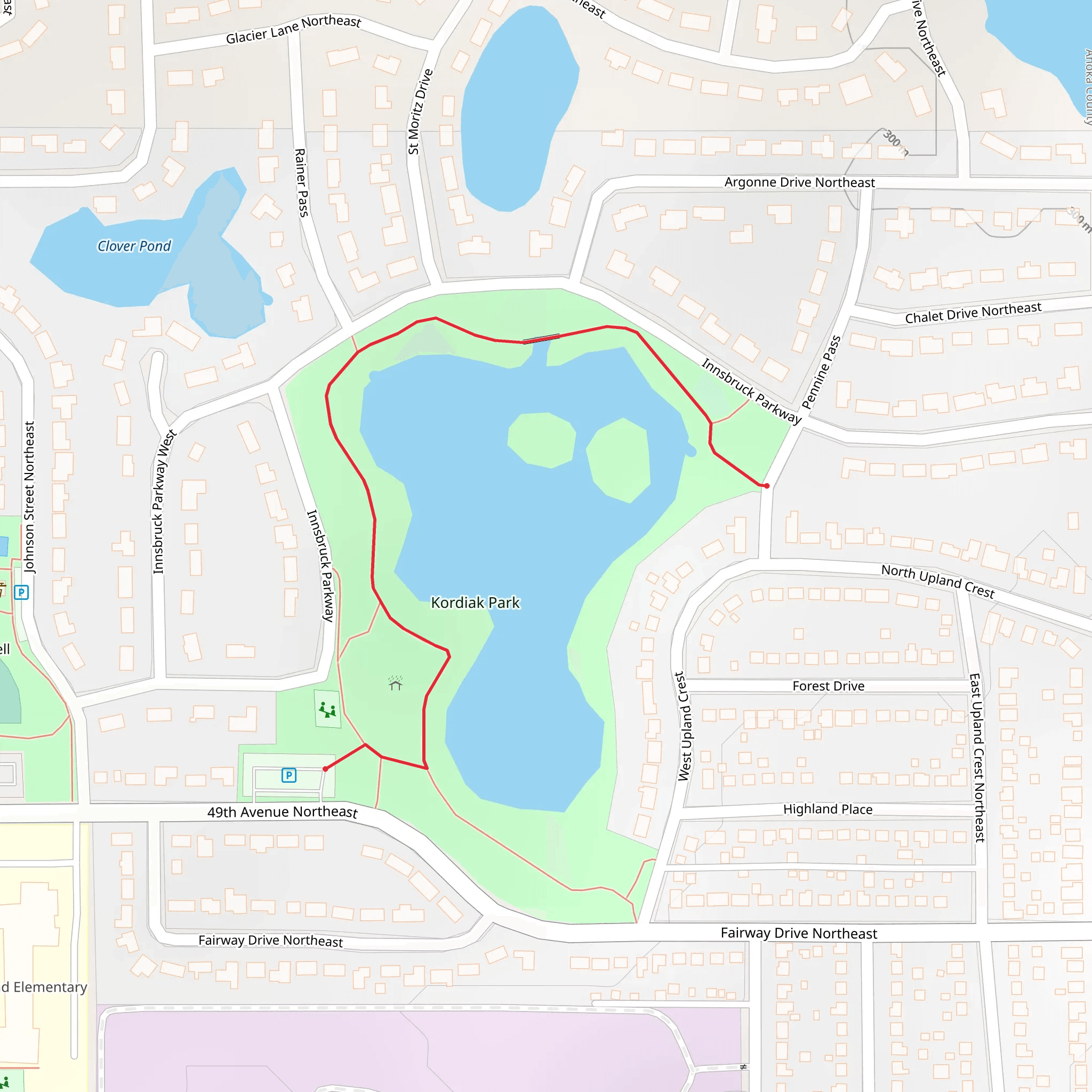 Highland lake Loop mobile static map