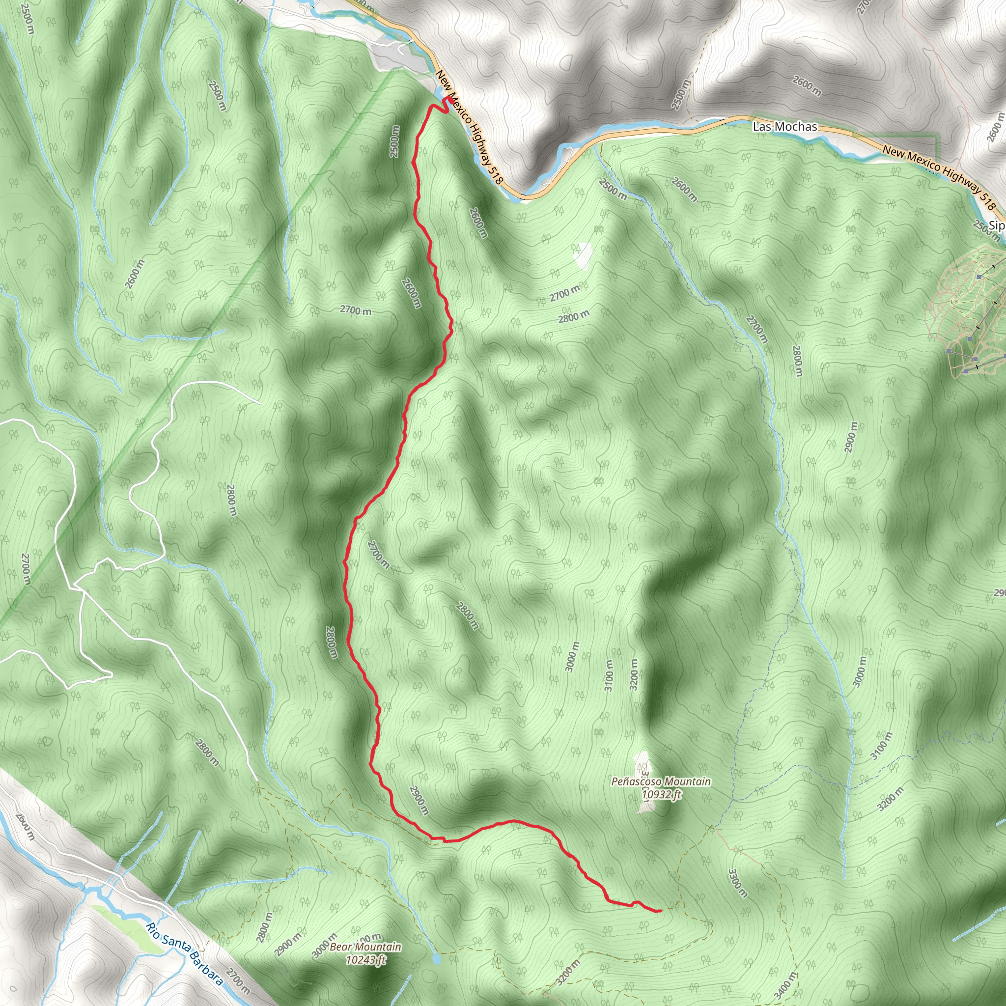 Osha Canyon Trail mobile static map