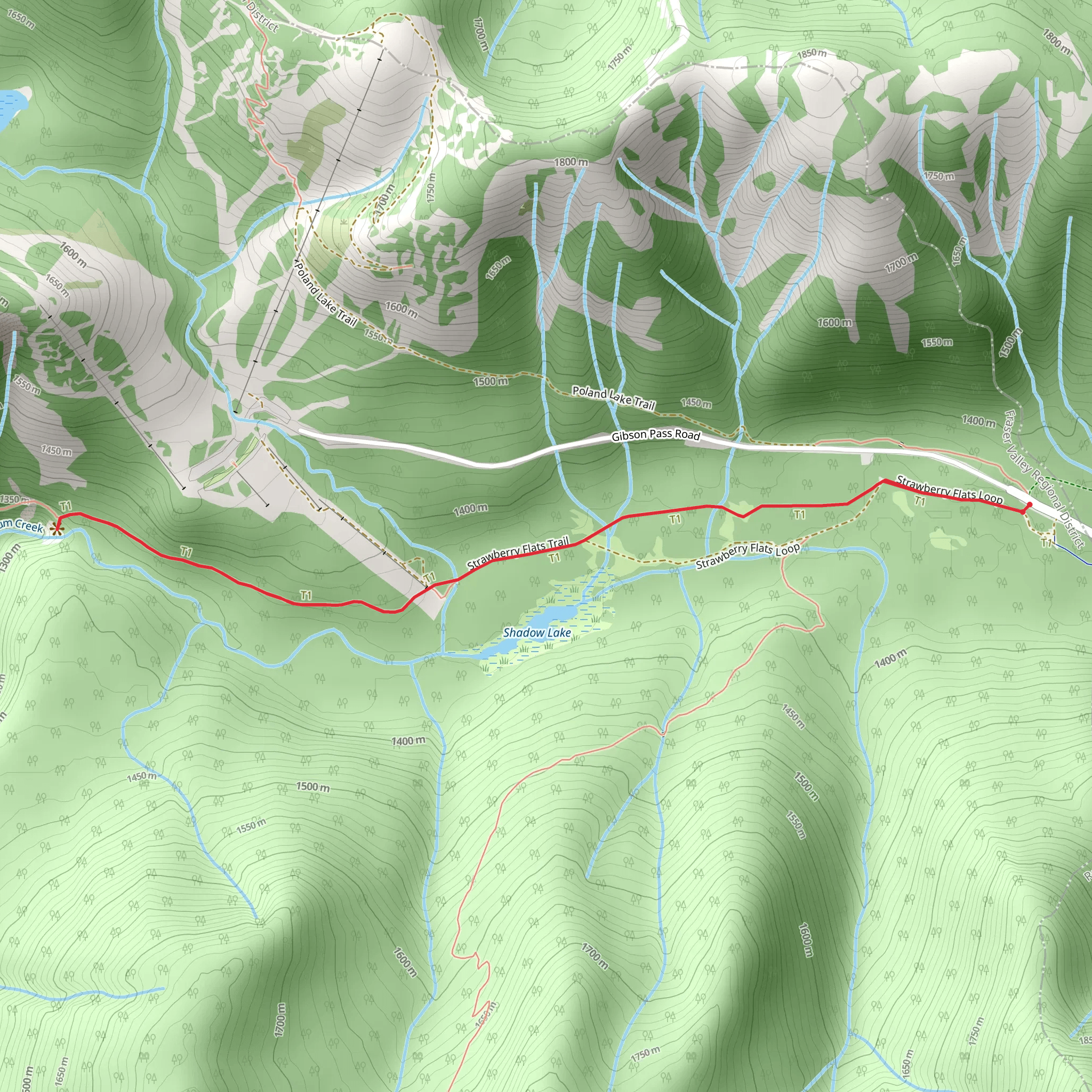 Nepopekum Creek via Strawberry Flats mobile static map