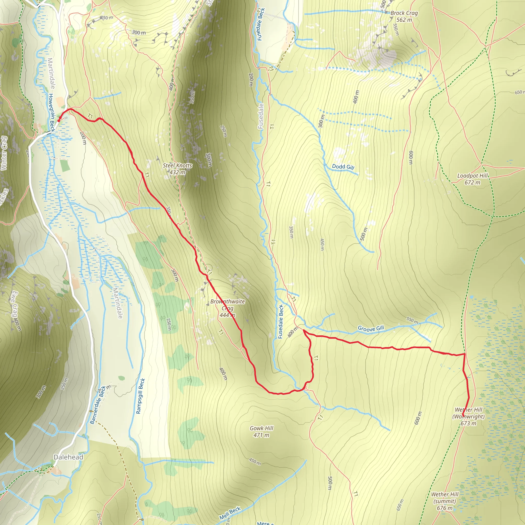 Wether Hill mobile static map