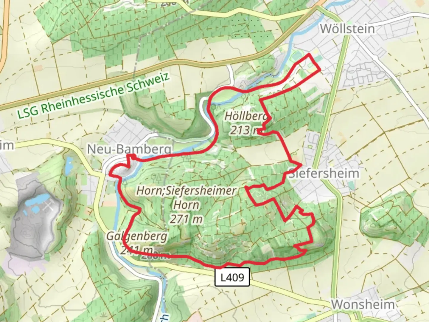 An image depicting the trail Hiwweltour Heideblick and its surrounding area.