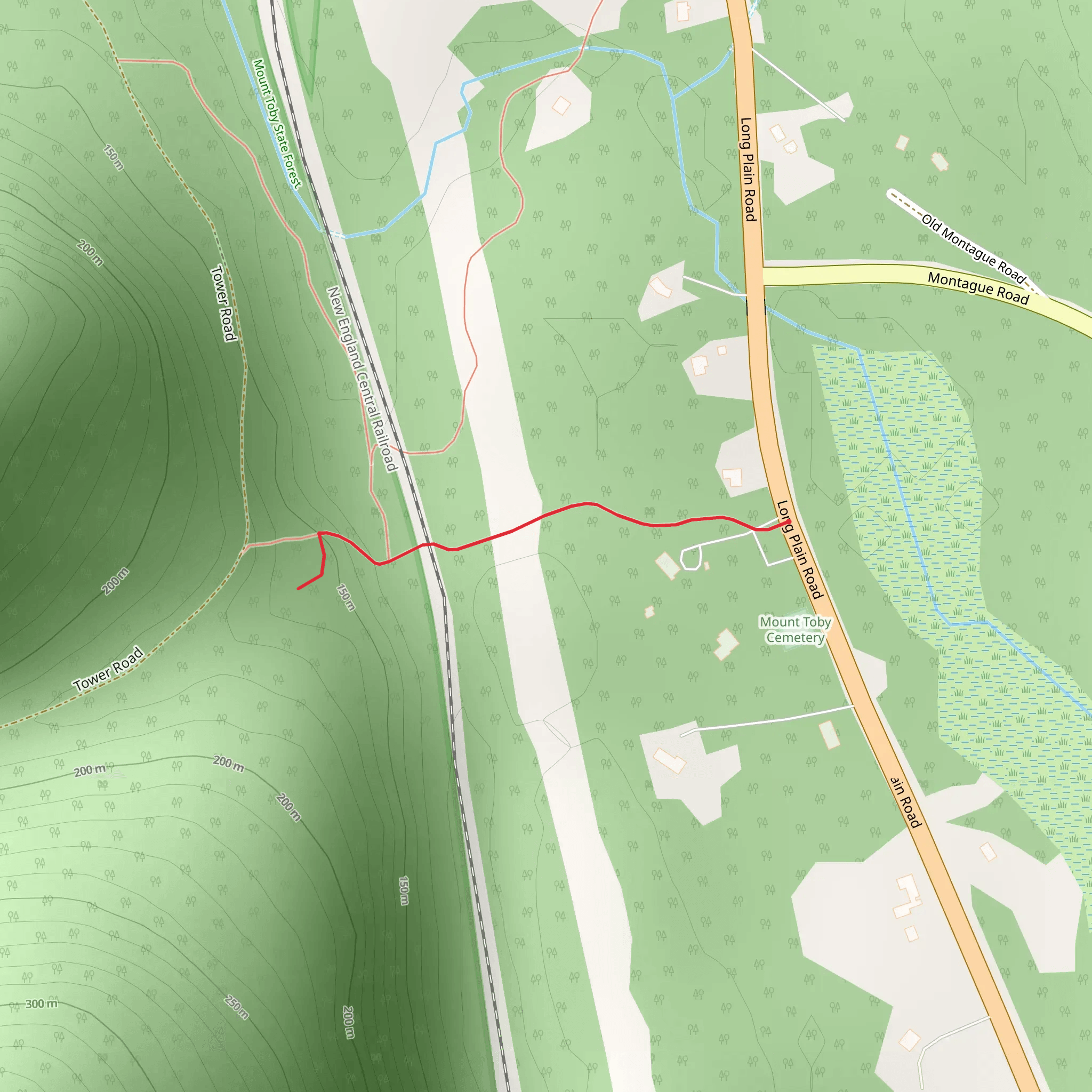 Mt Toby State Forest from Long Plain Road mobile static map