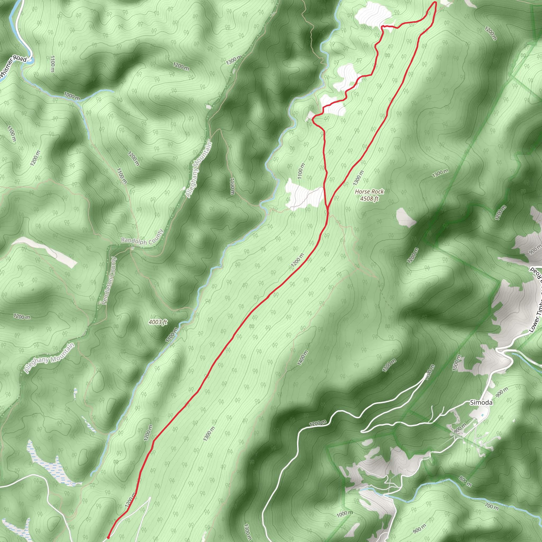 High Meadows Trail Loop mobile static map