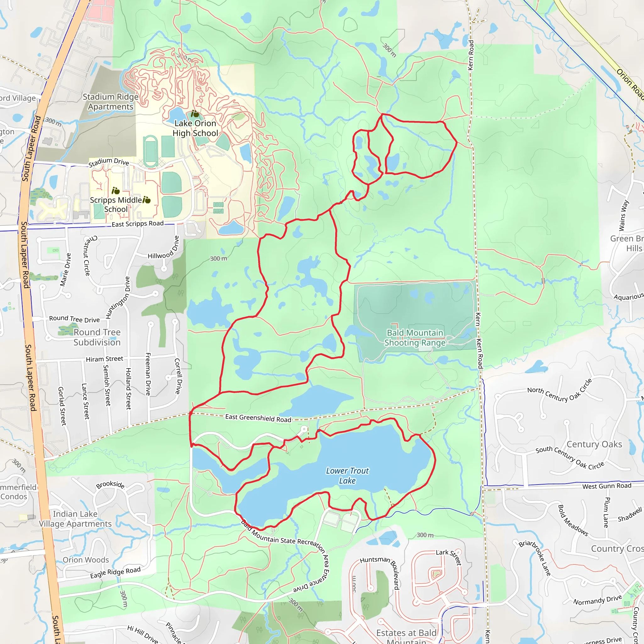 Lower Trout Lake and Bald Mountain South Unit Trails mobile static map