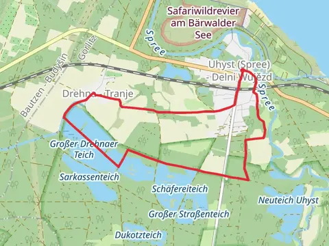 Schaefereiteich and Untere Drehnaer Teiche via Wanderweg um den Drehnaer Teiche