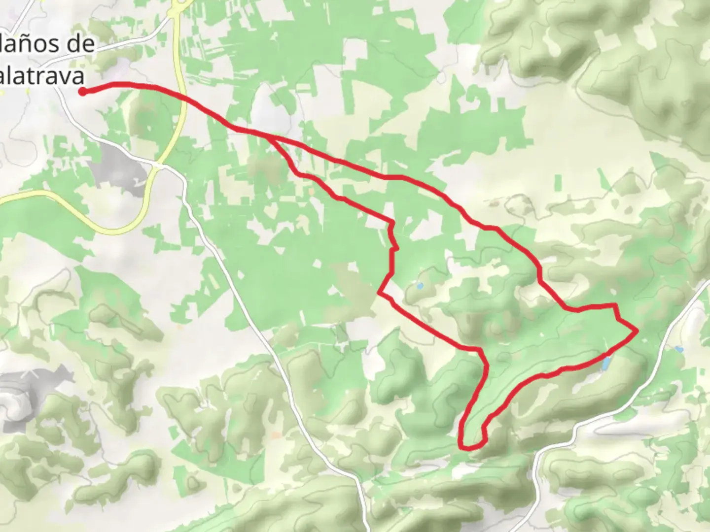 An image depicting the trail Route of the Fuente del Caño PR CR 46 and its surrounding area.