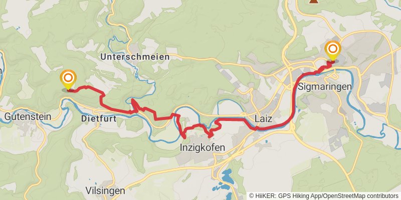 Schwäbische Alb Südrand - Weg HW 2 stage 12 Map
