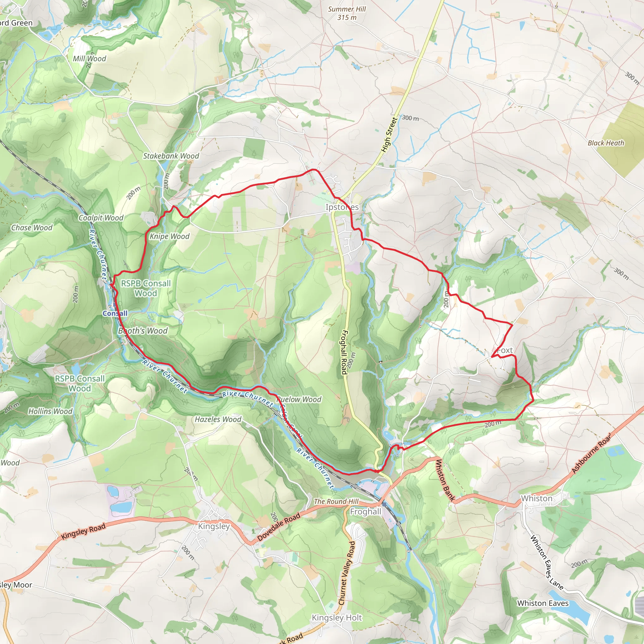 Froghall - Foxt - Ipstones and Churnet Valley mobile static map