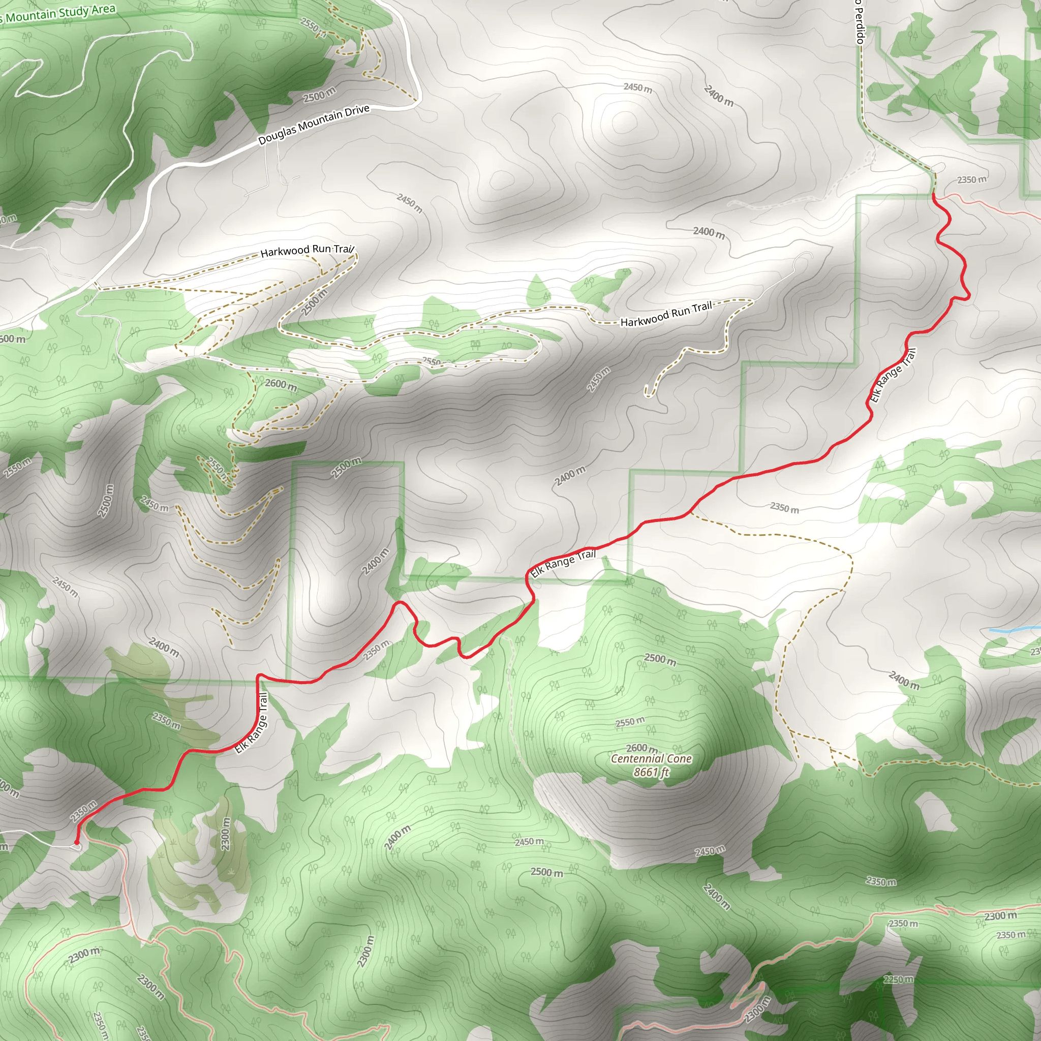 Elk Range Trail mobile static map