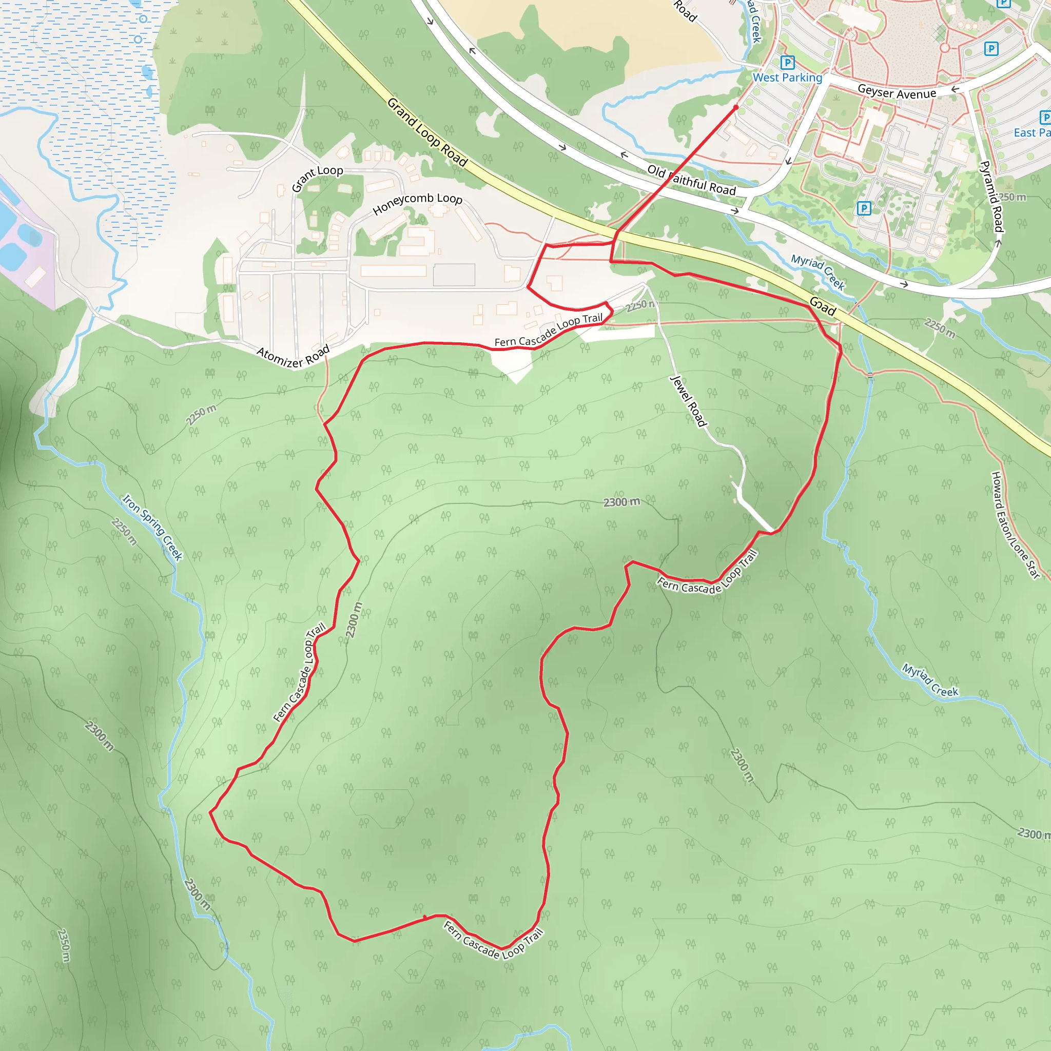 Fern Cascade Loop Trail via Continental Divide National Scenic Trail mobile static map