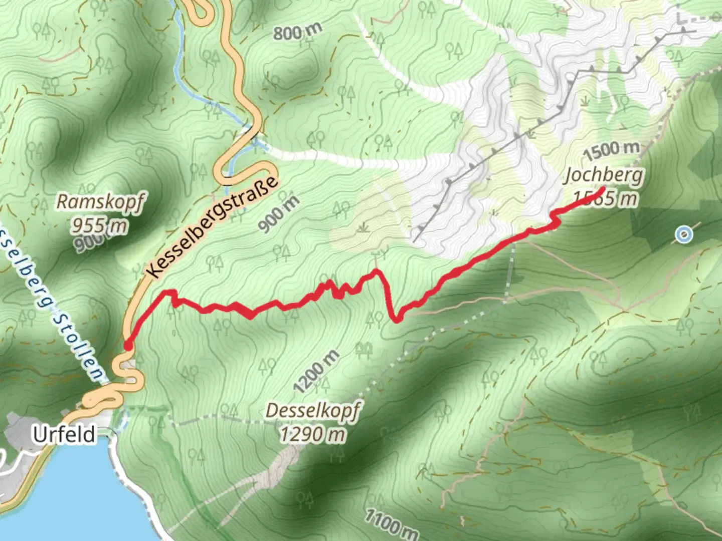 An image depicting the trail Jochberg via Jochbergweg and its surrounding area.