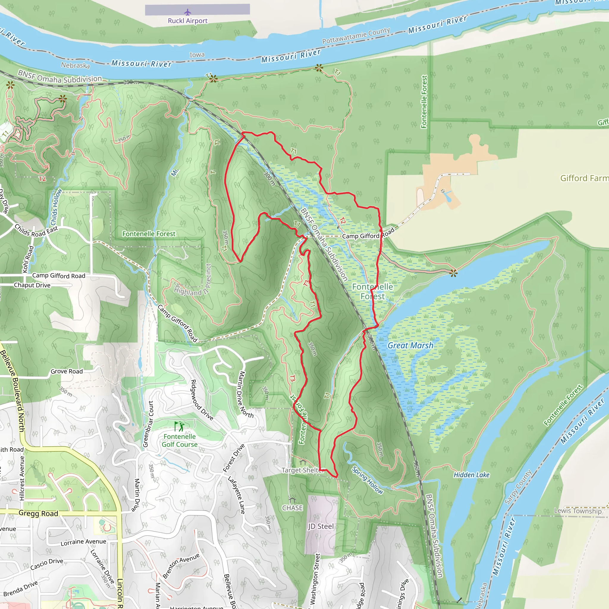 Pond, Signal Ridge and Cottonwood Loop Trail mobile static map