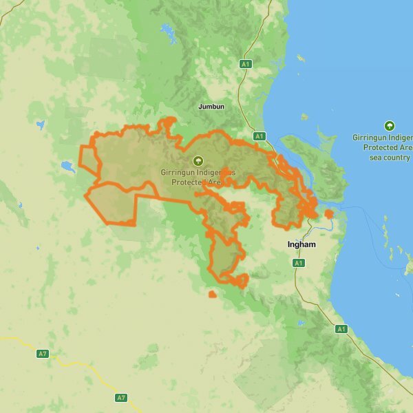 Girringun National Park mobile static map