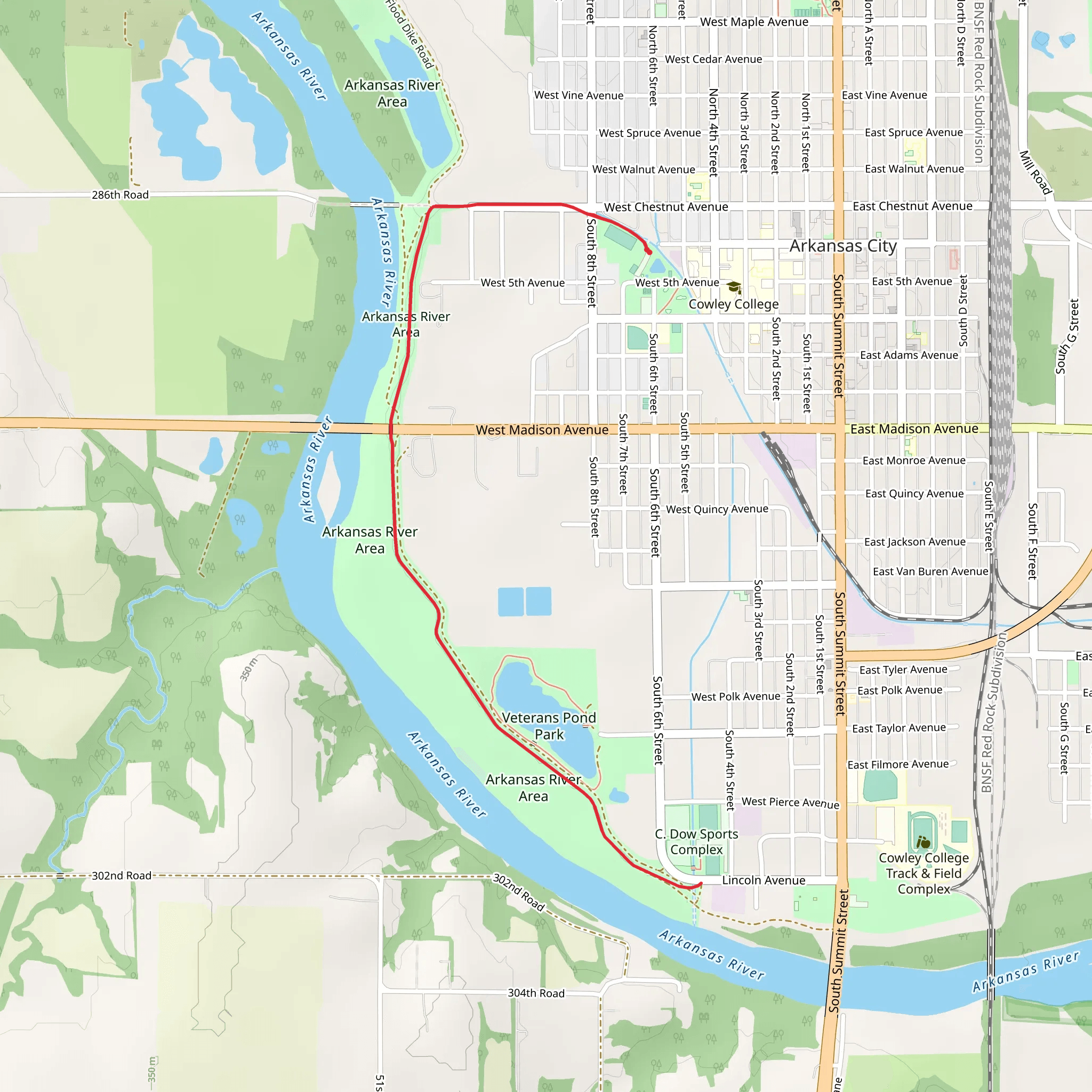 Arkansas City Hike Trail - Carver Park mobile static map