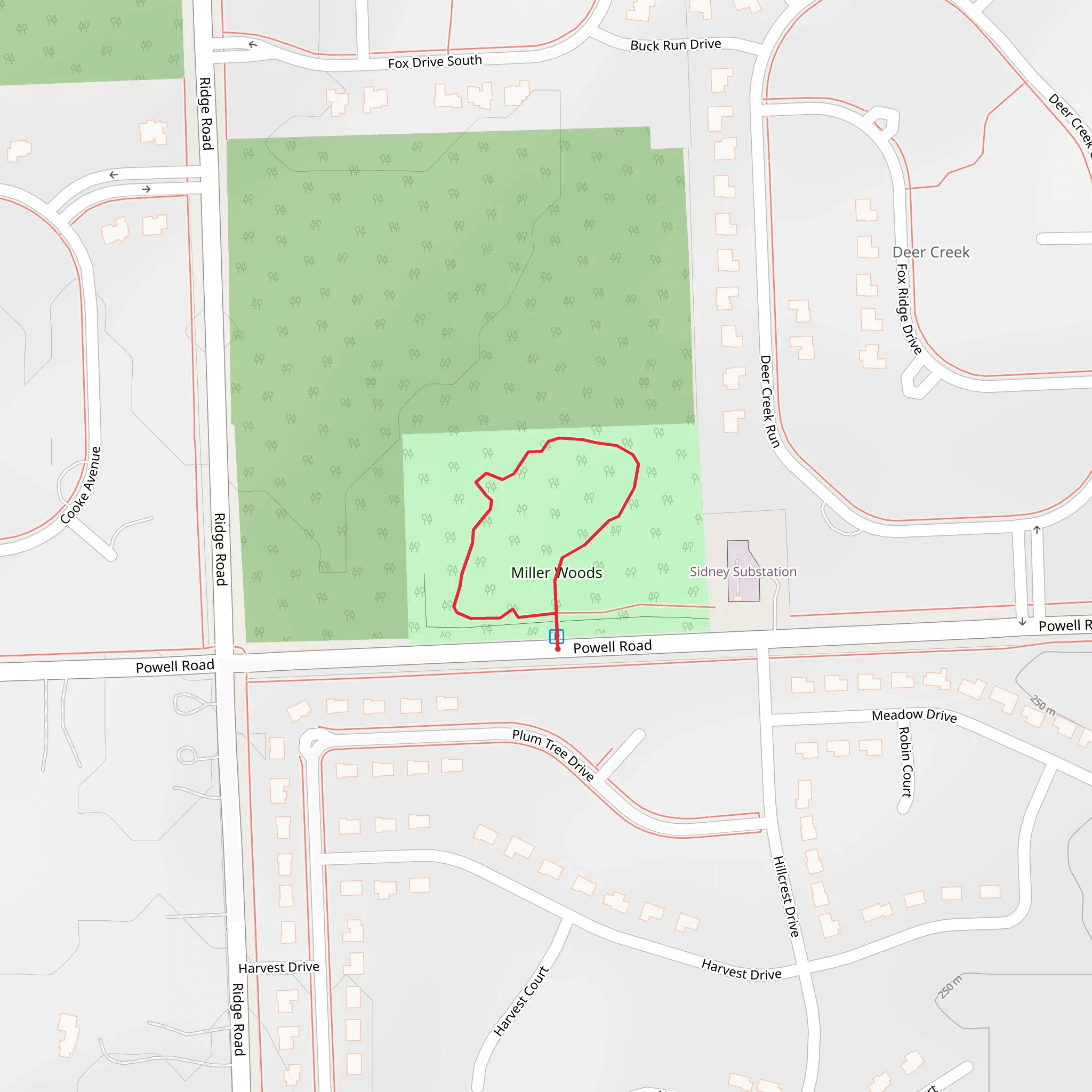 Miller Woods Loop mobile static map