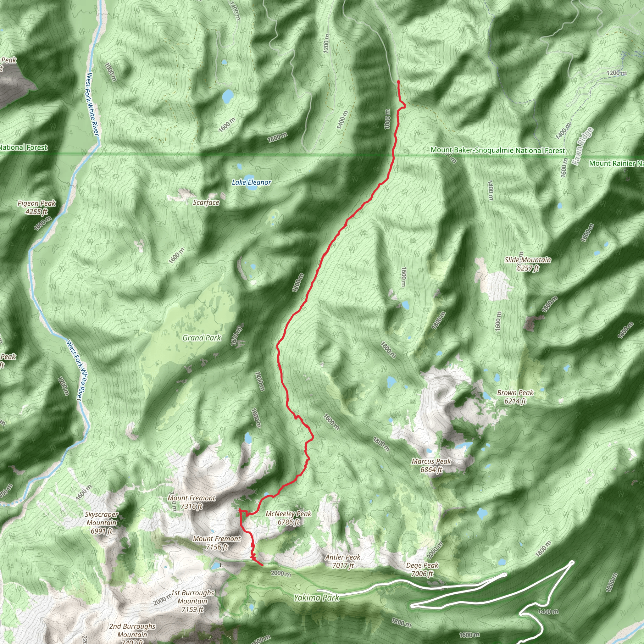 Huckleberry Creek Trail - Long mobile static map