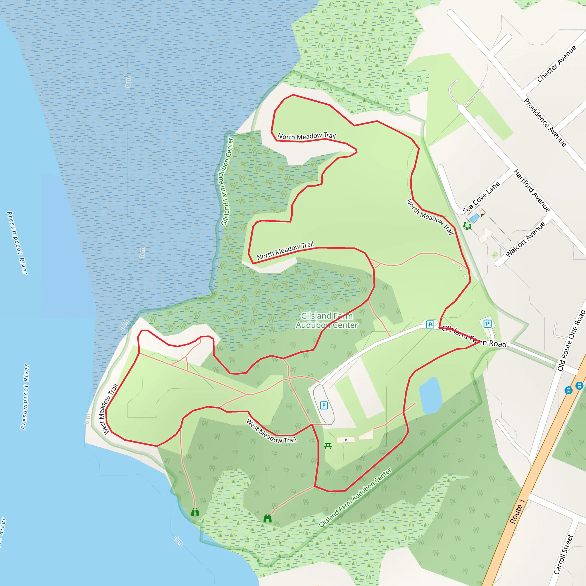 North Meadow Trail Loop mobile static map