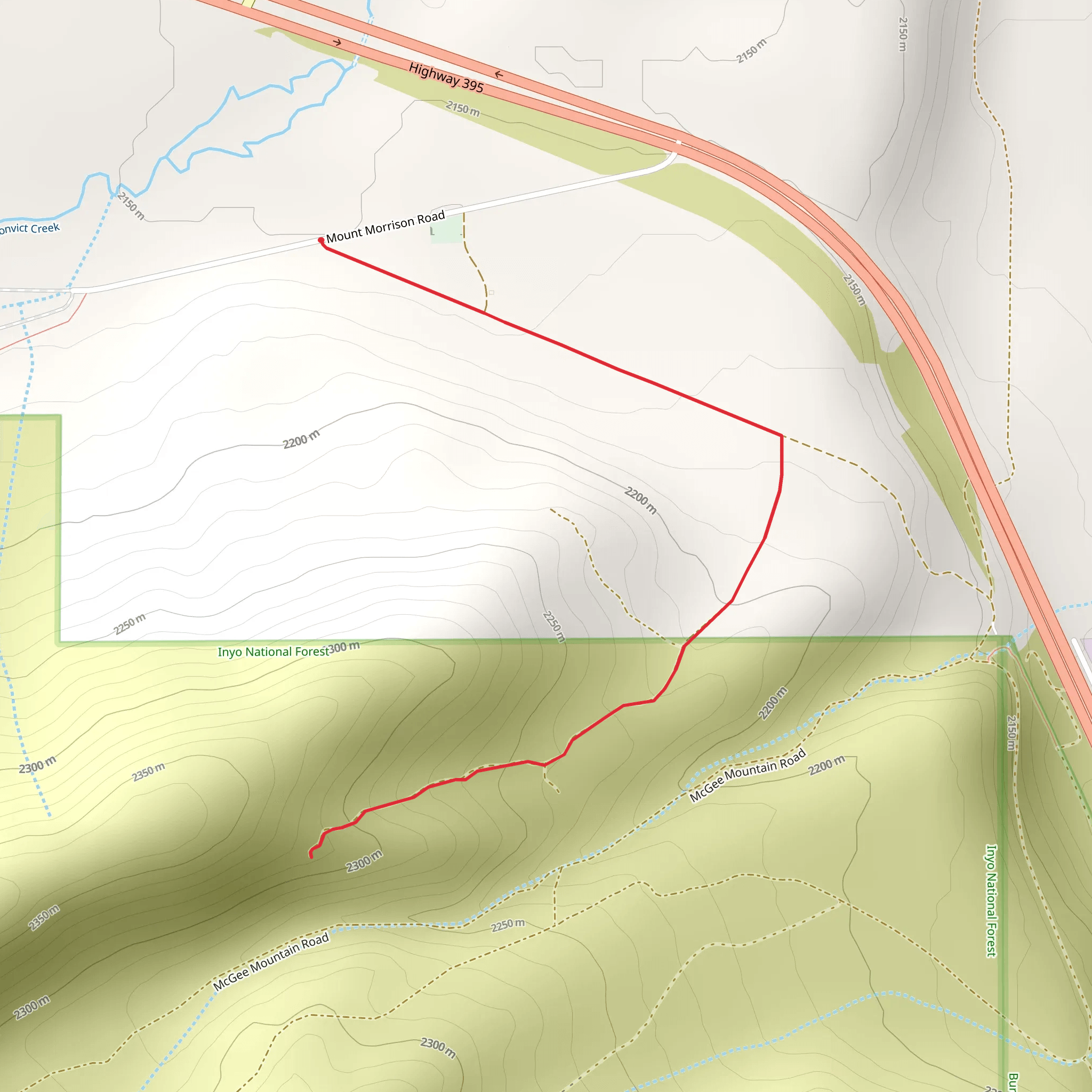 Tobacco Flat from Mt Morrison Road mobile static map