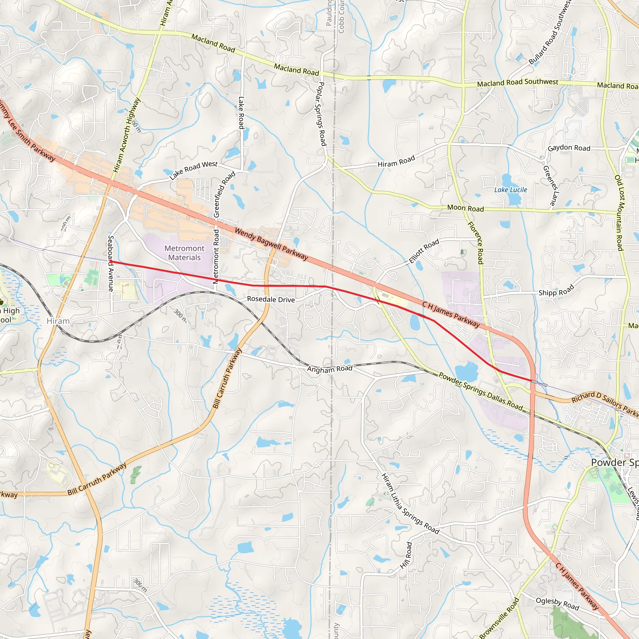 Silver Comet Trail from Seaboard Street mobile static map