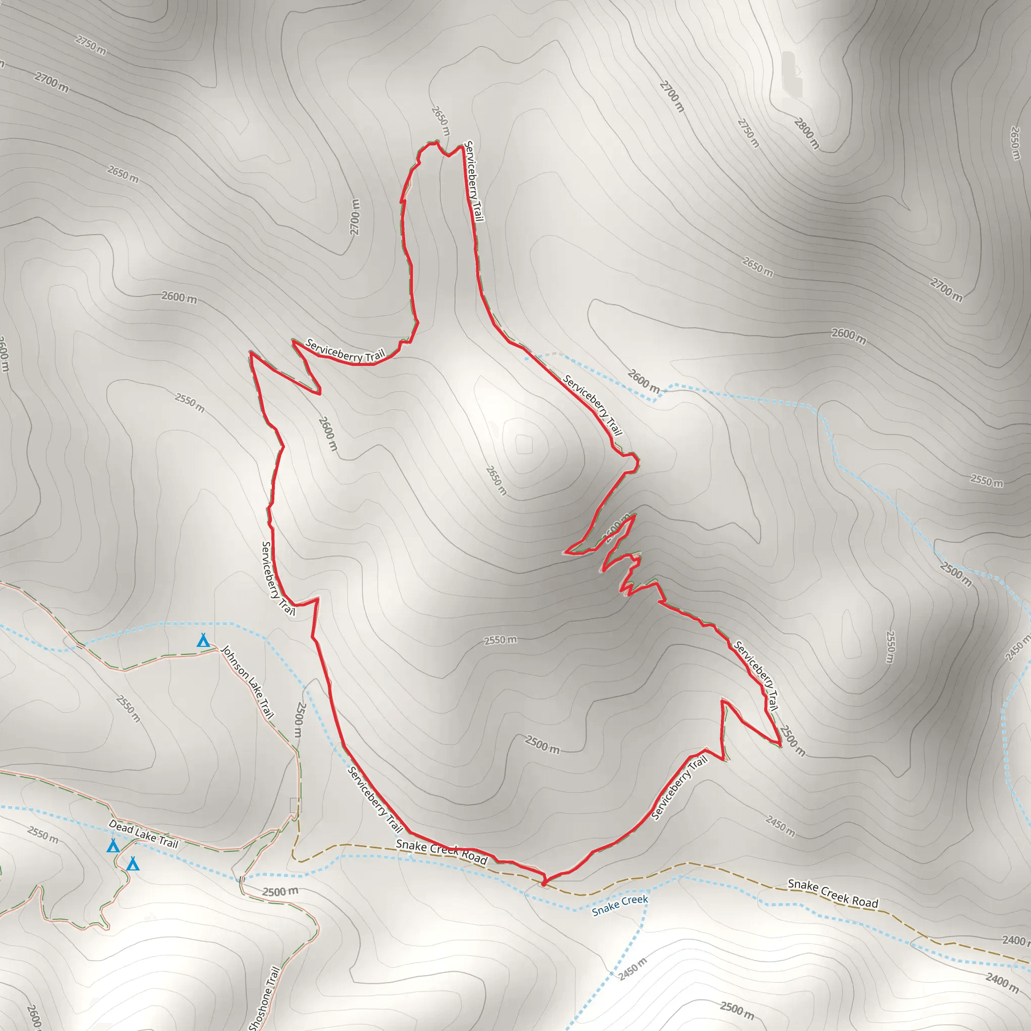 Serviceberry Loop mobile static map
