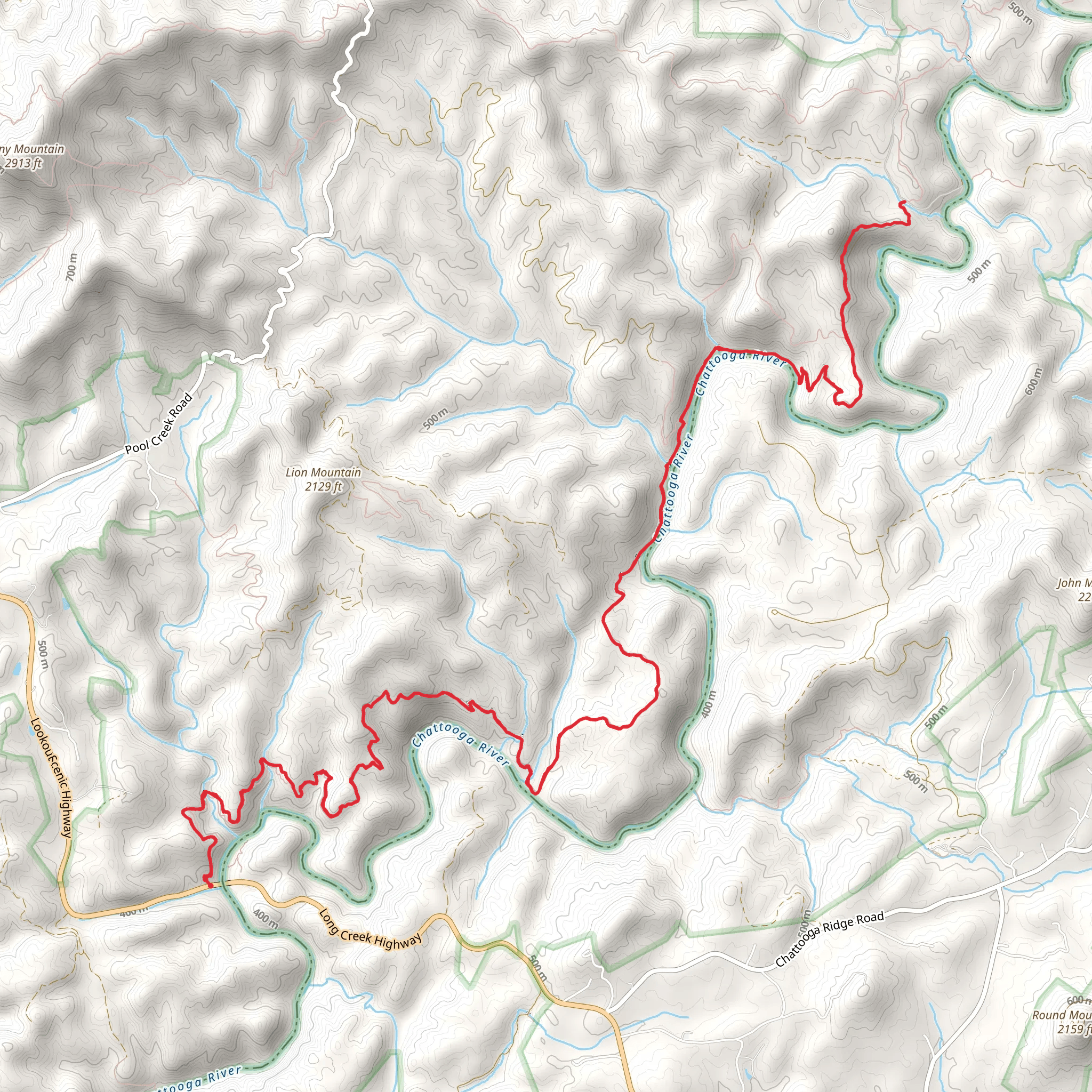 Chattooga River Trail mobile static map