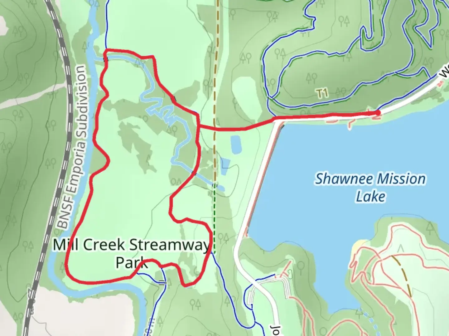 An image depicting the trail Mill Creek Streamway Park Loop via Mill Creek Trail and its surrounding area.