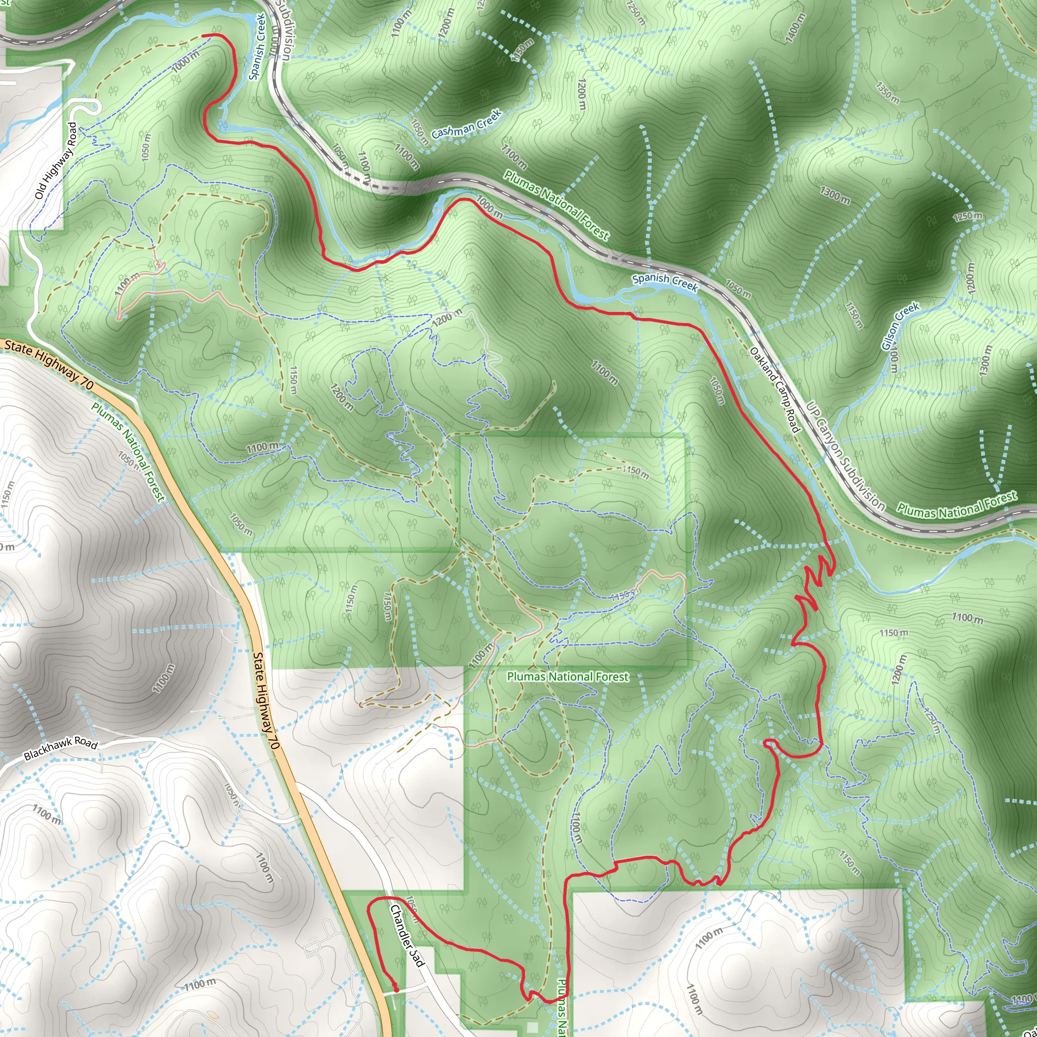 Cascade Trail Out and Back mobile static map