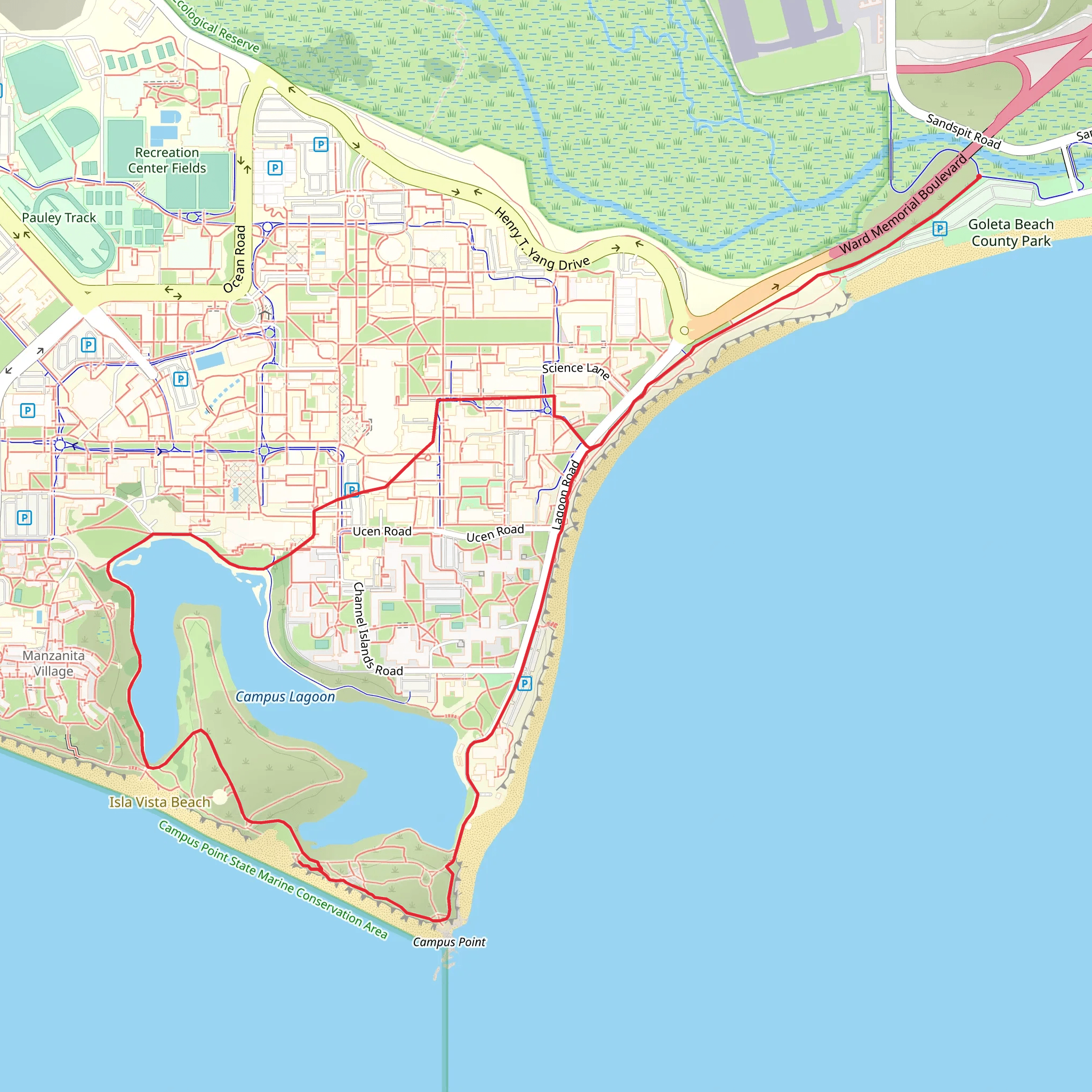 Campus Lagoon Loop mobile static map