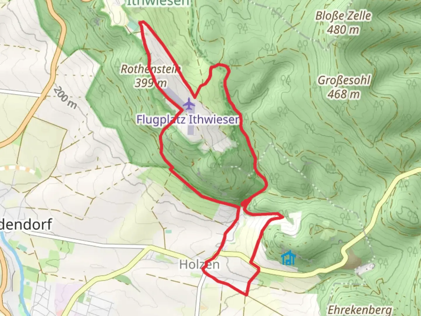 An image depicting the trail Philosophenweg Loop and its surrounding area.