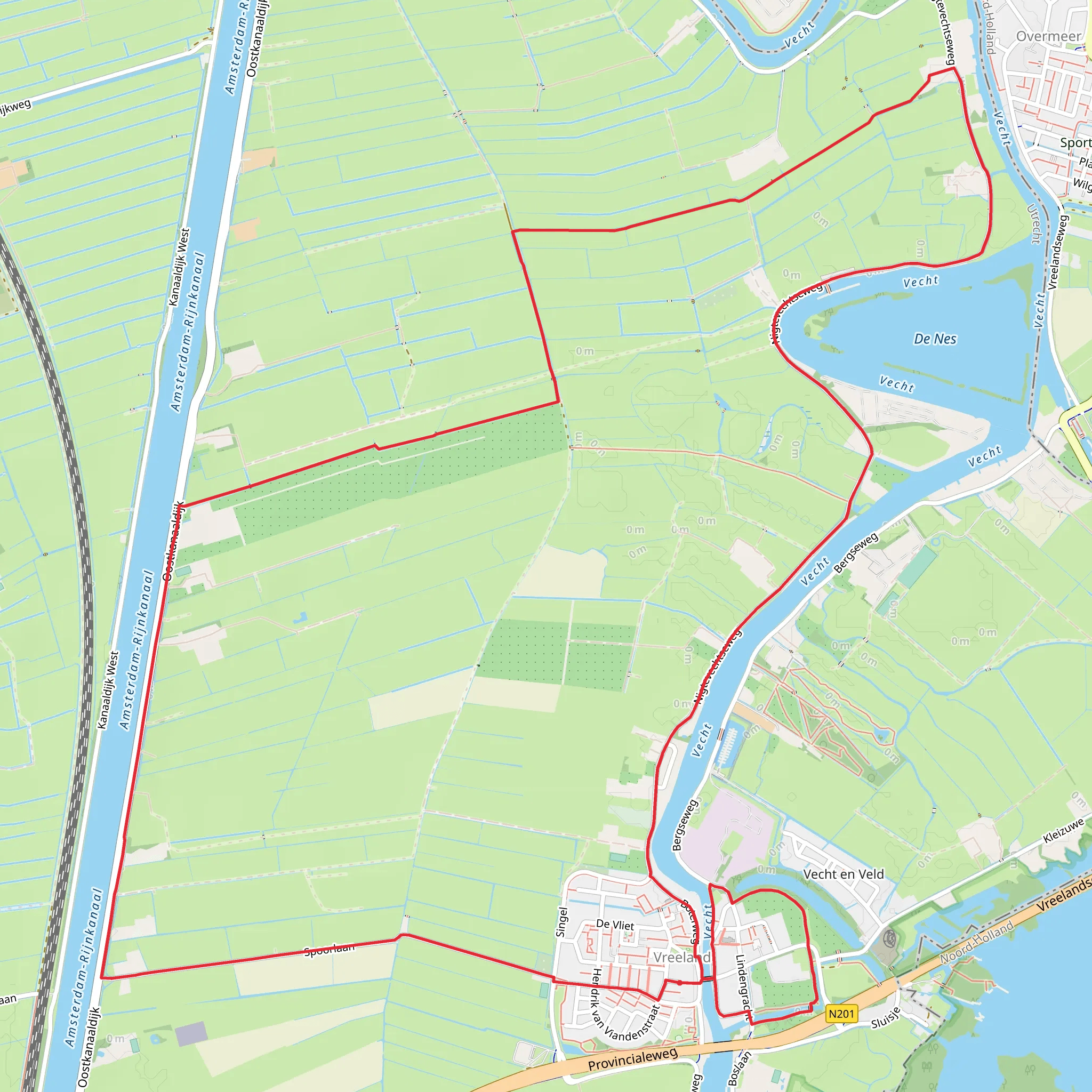 De Nes and Polder Voorburg Loop mobile static map