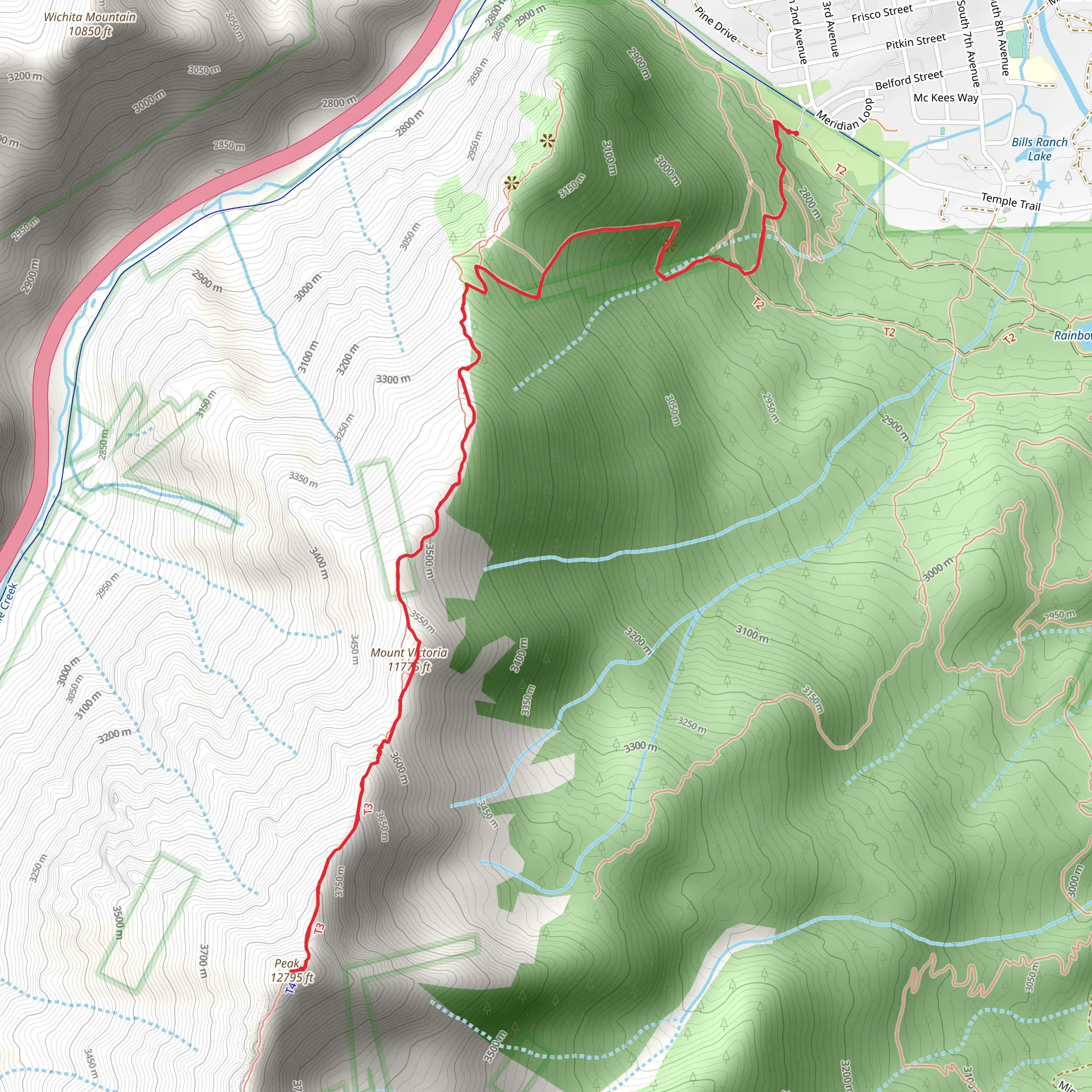 Mount Victoria and Peak One via Mount Royal Trail mobile static map