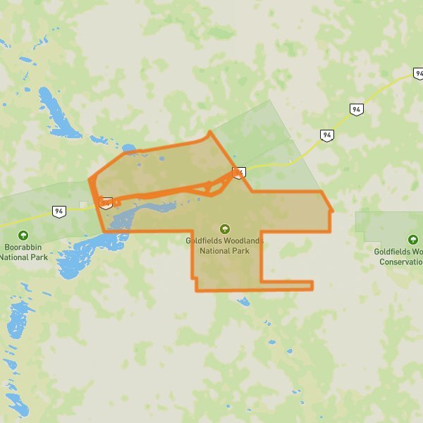 Goldfields Woodlands National Park mobile static map