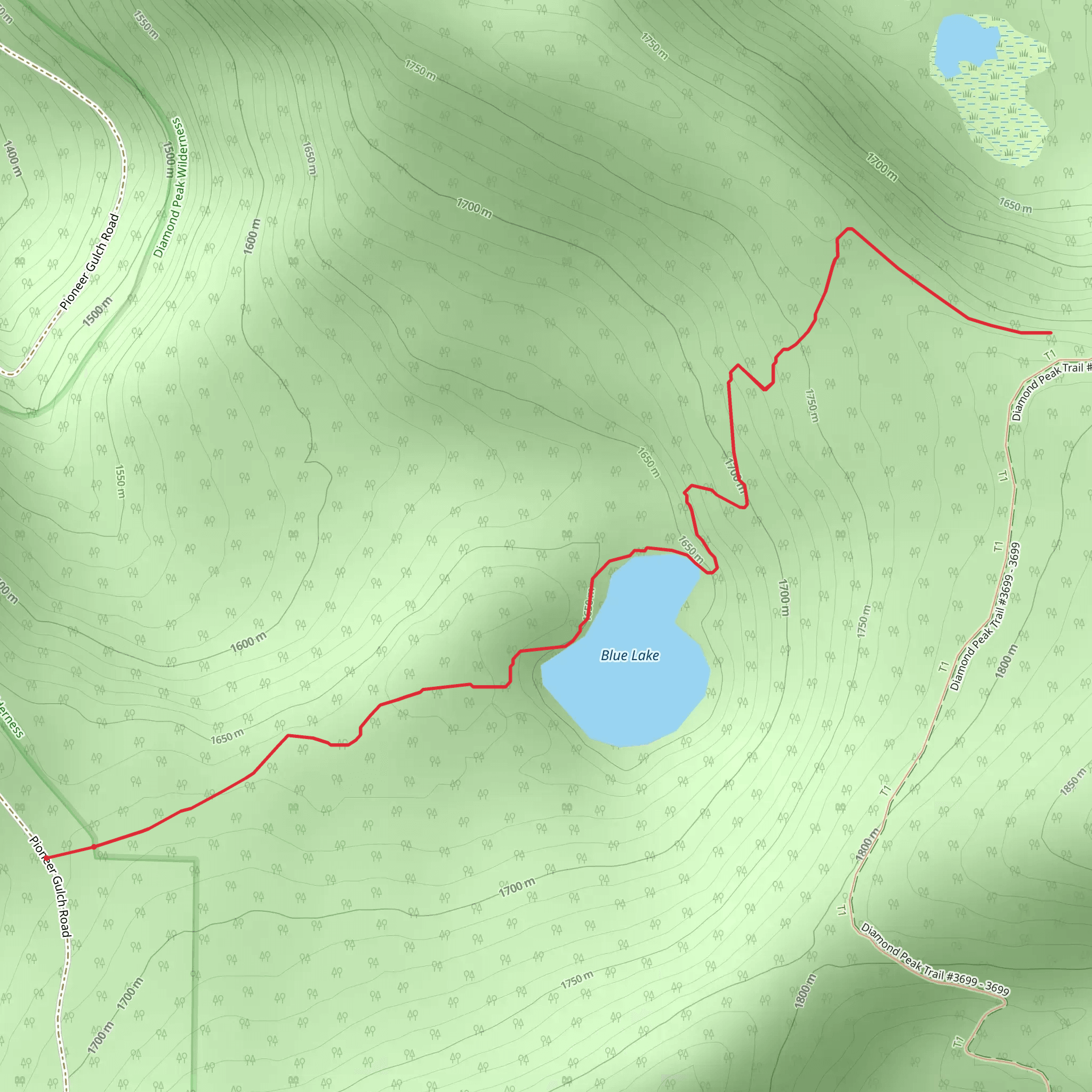 Blue Lake Trail mobile static map