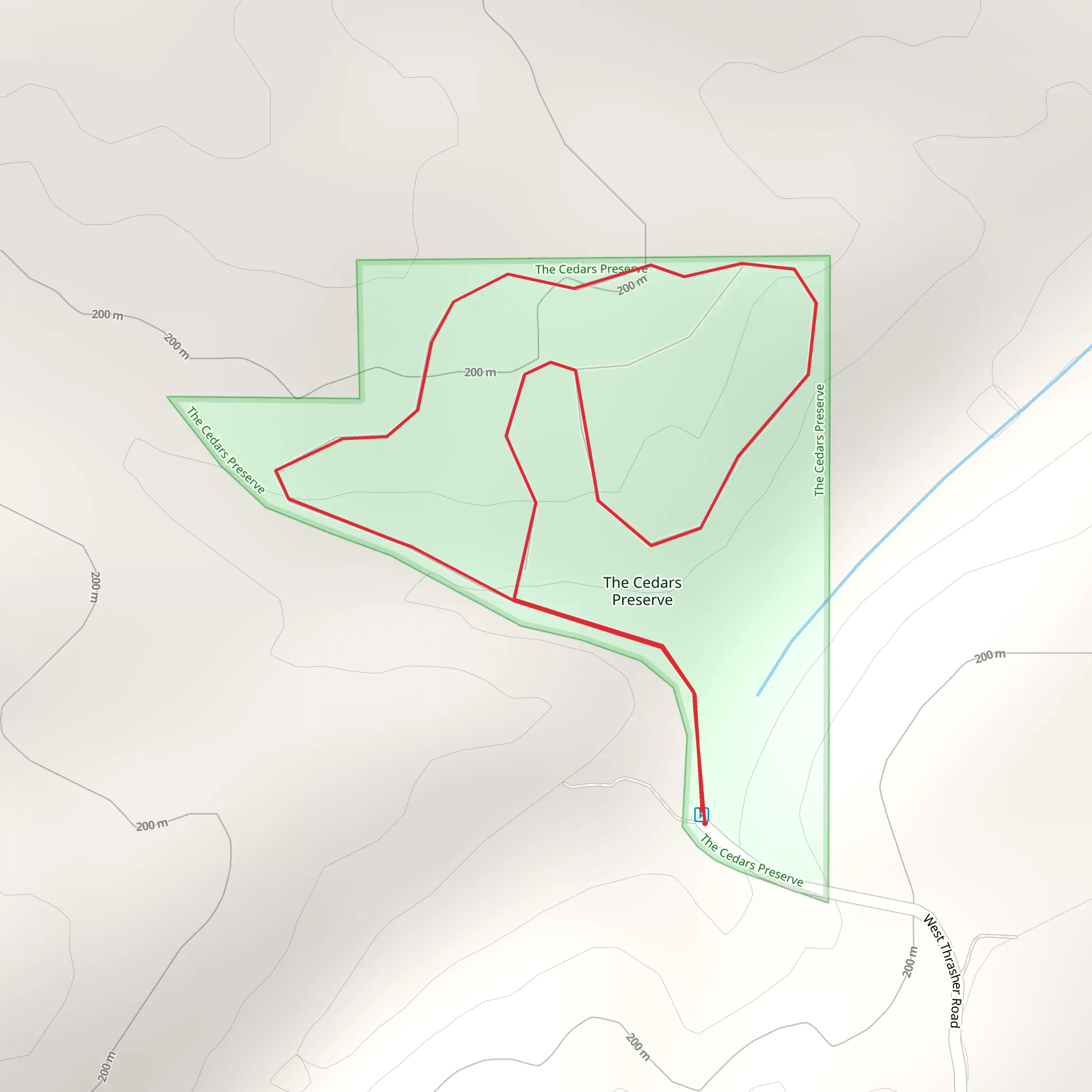 The Cedars Preserve Loop mobile static map