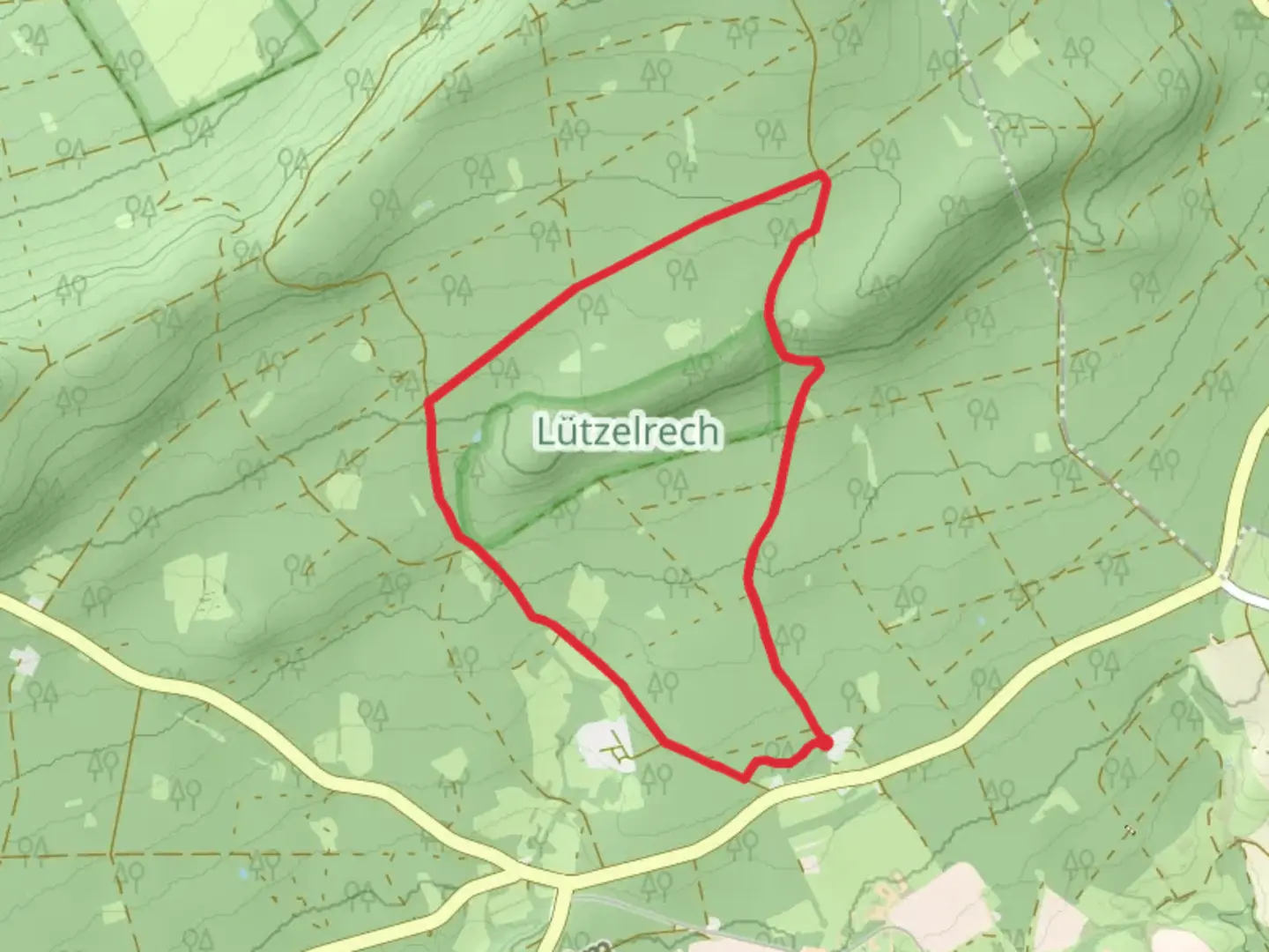 An image depicting the trail Entenpfuhl 2 Loop and its surrounding area.
