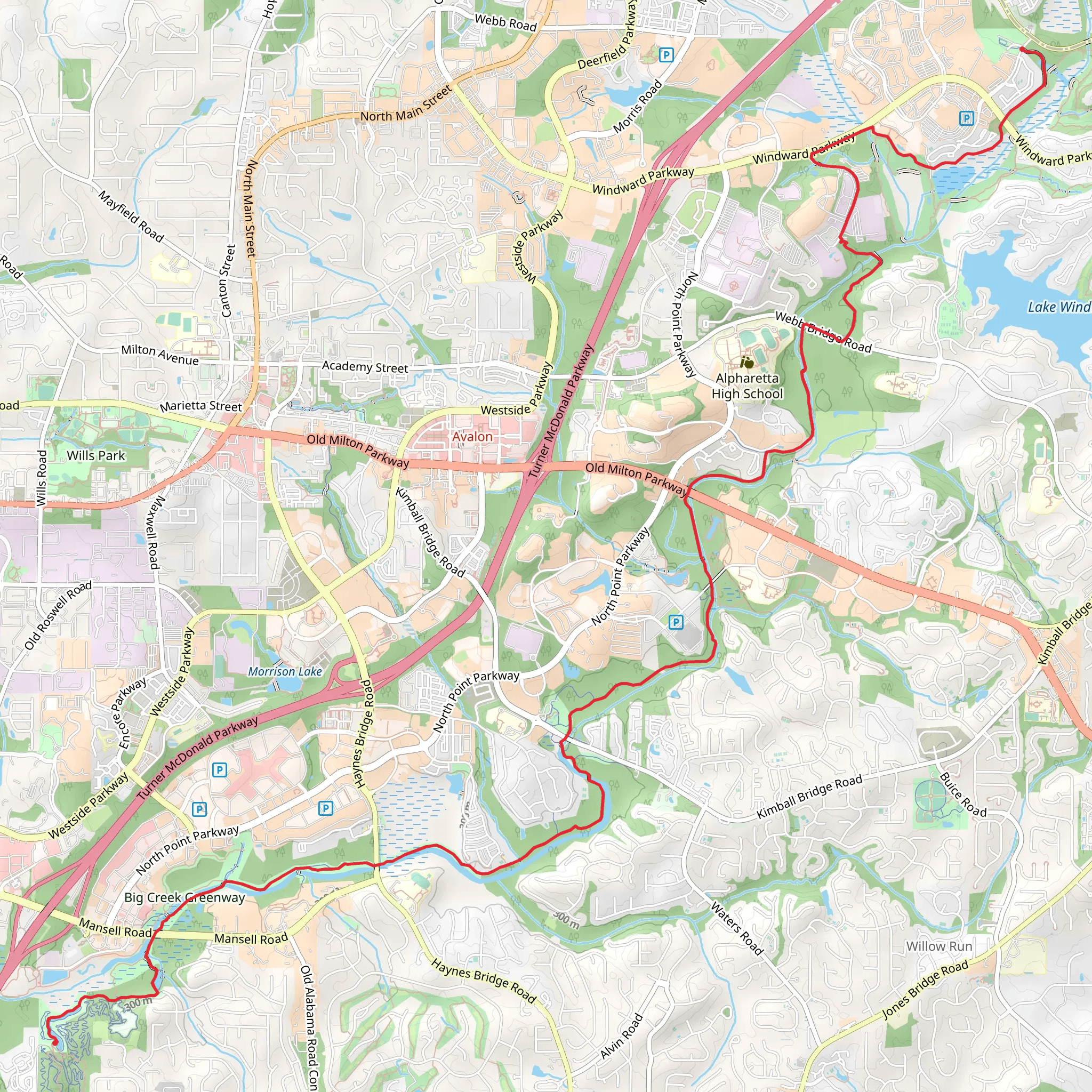 Greenway Alpharetta mobile static map