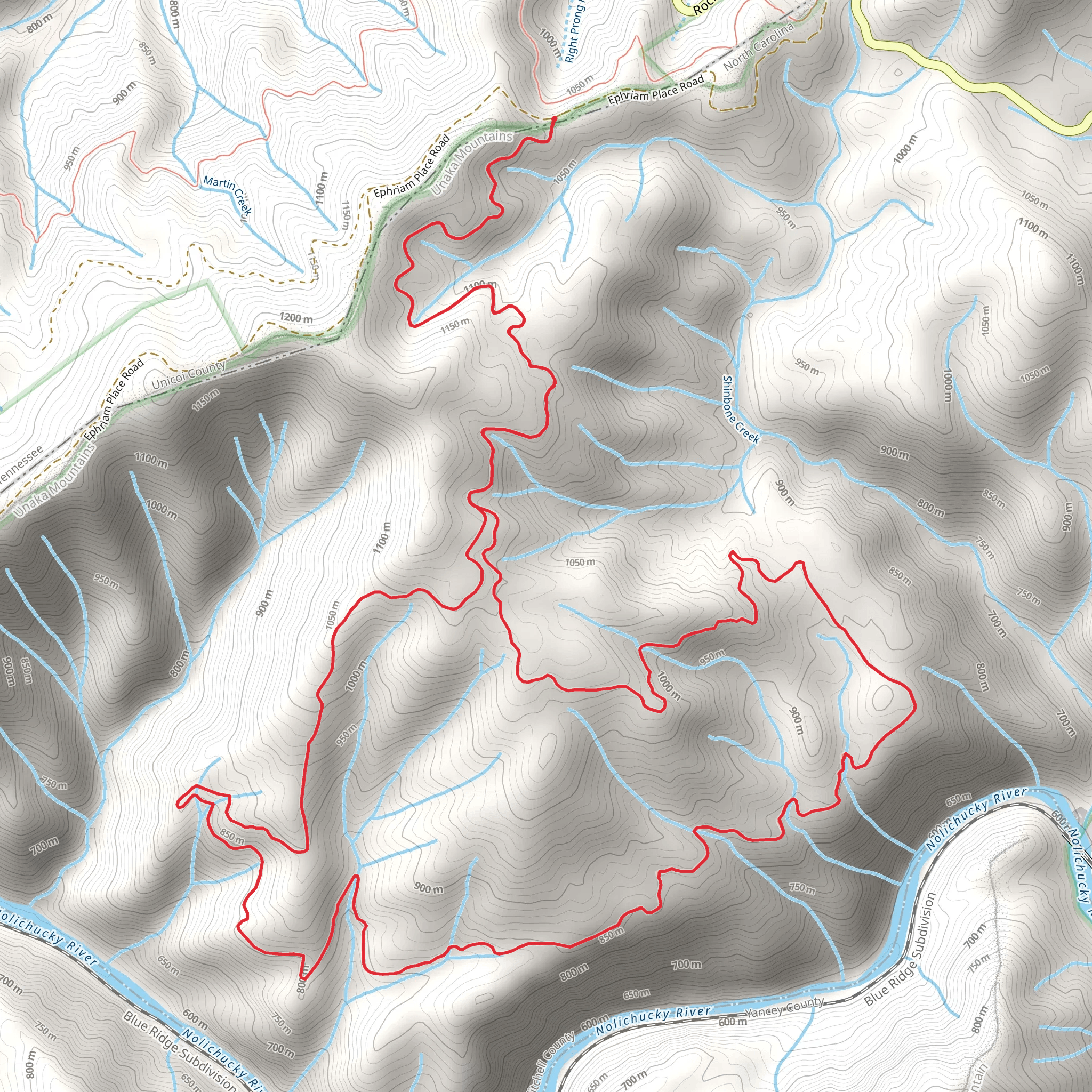 Shinbone Loop Trail mobile static map
