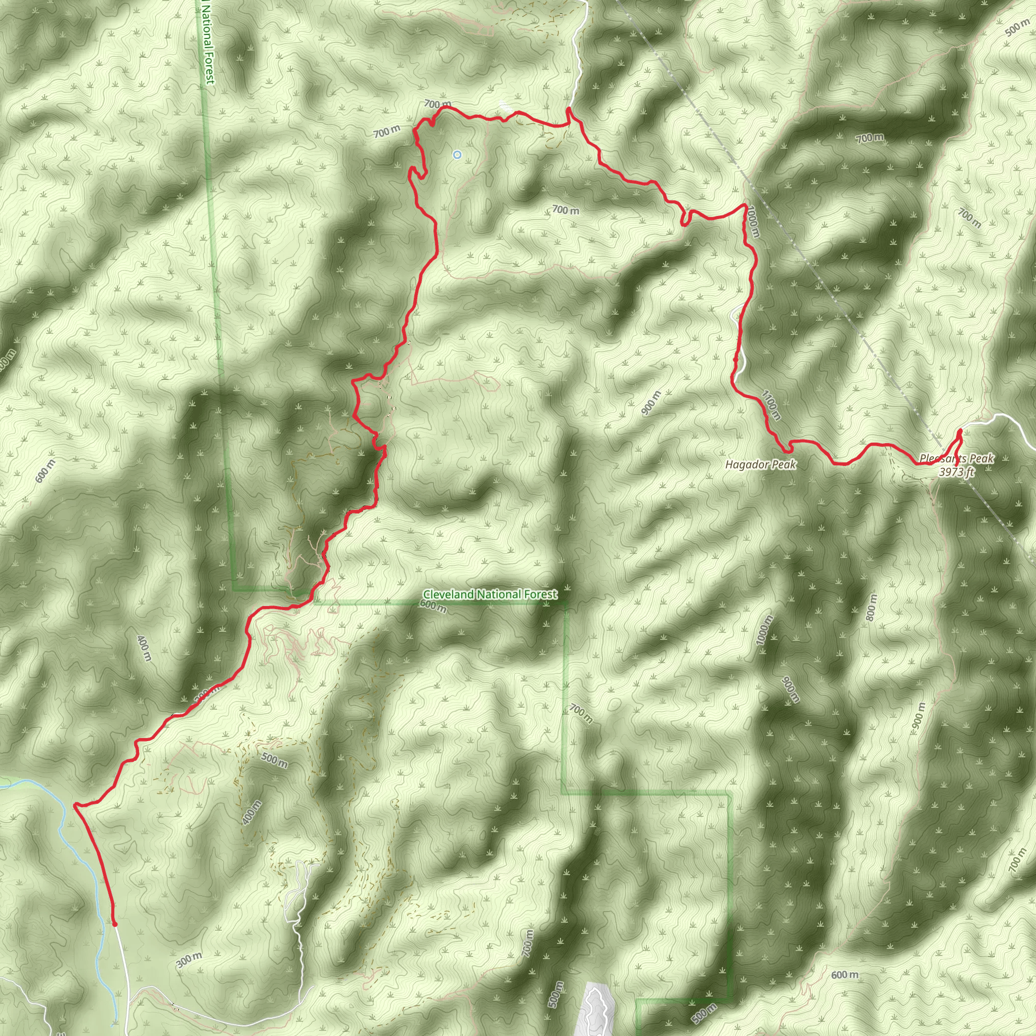 Pleasants Peak - Black Star Canyon Road mobile static map
