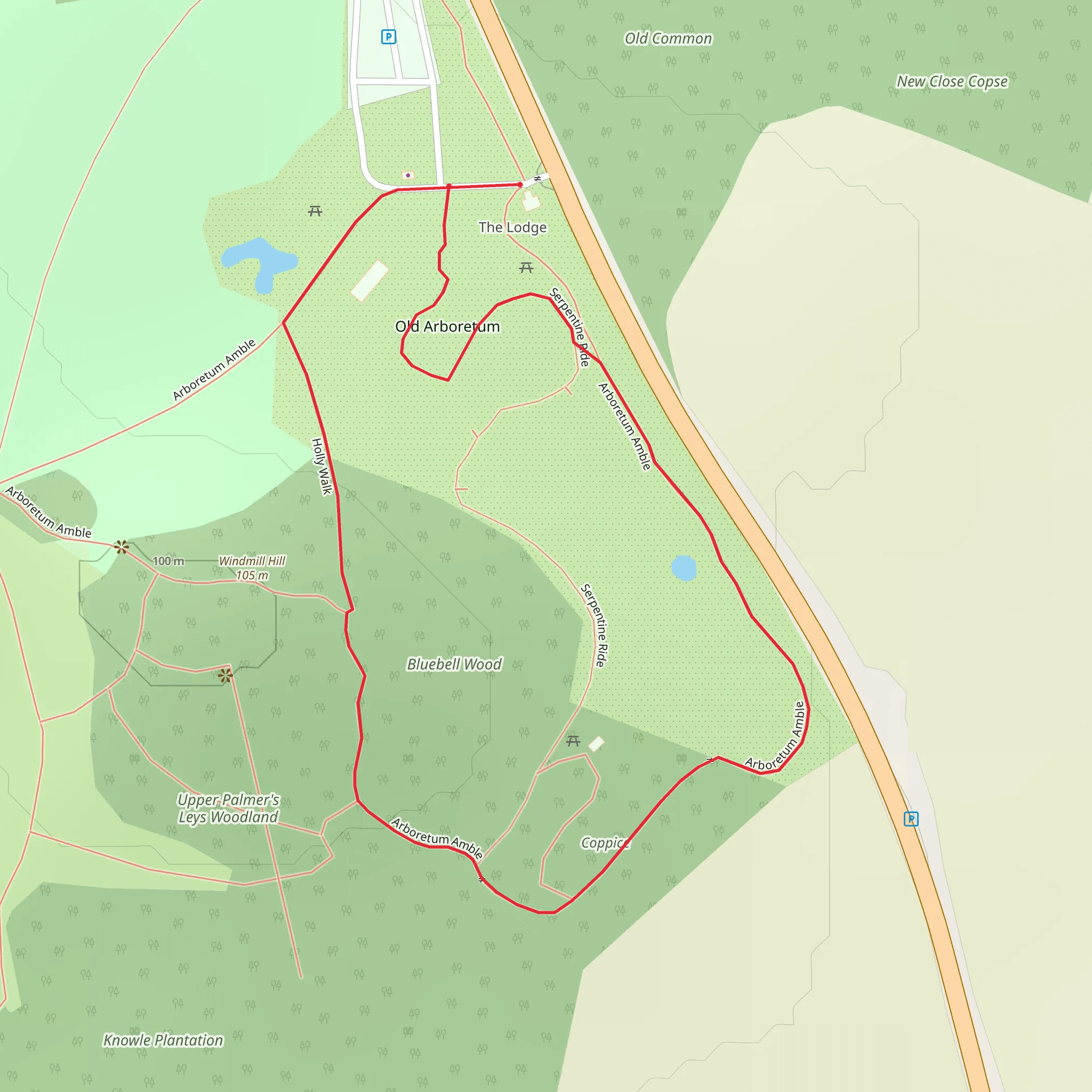 Harcourt Arboretum Loop mobile static map