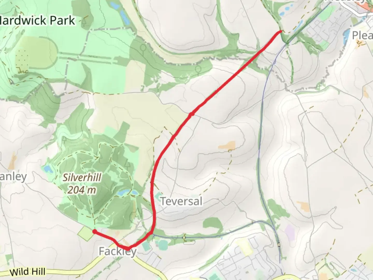 An image depicting the trail Pleasley Pit Country Park Walk and its surrounding area.