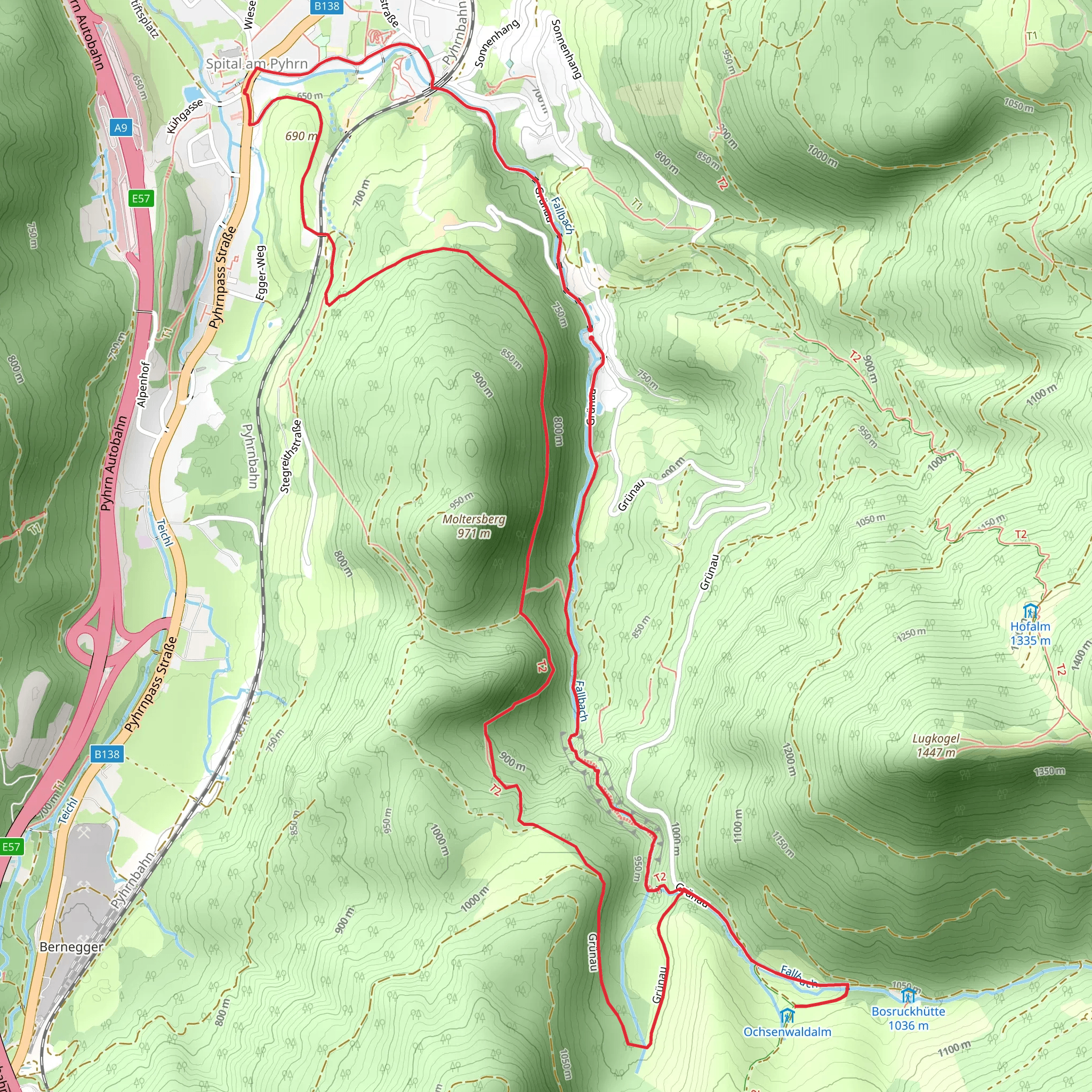 Grünau - Spital am Pyhrn Loop mobile static map