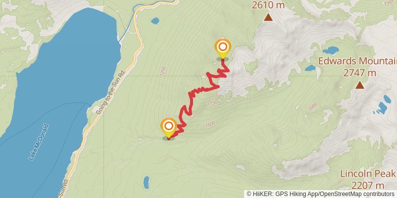 Gunsight Pass Traverse spur 3 Map