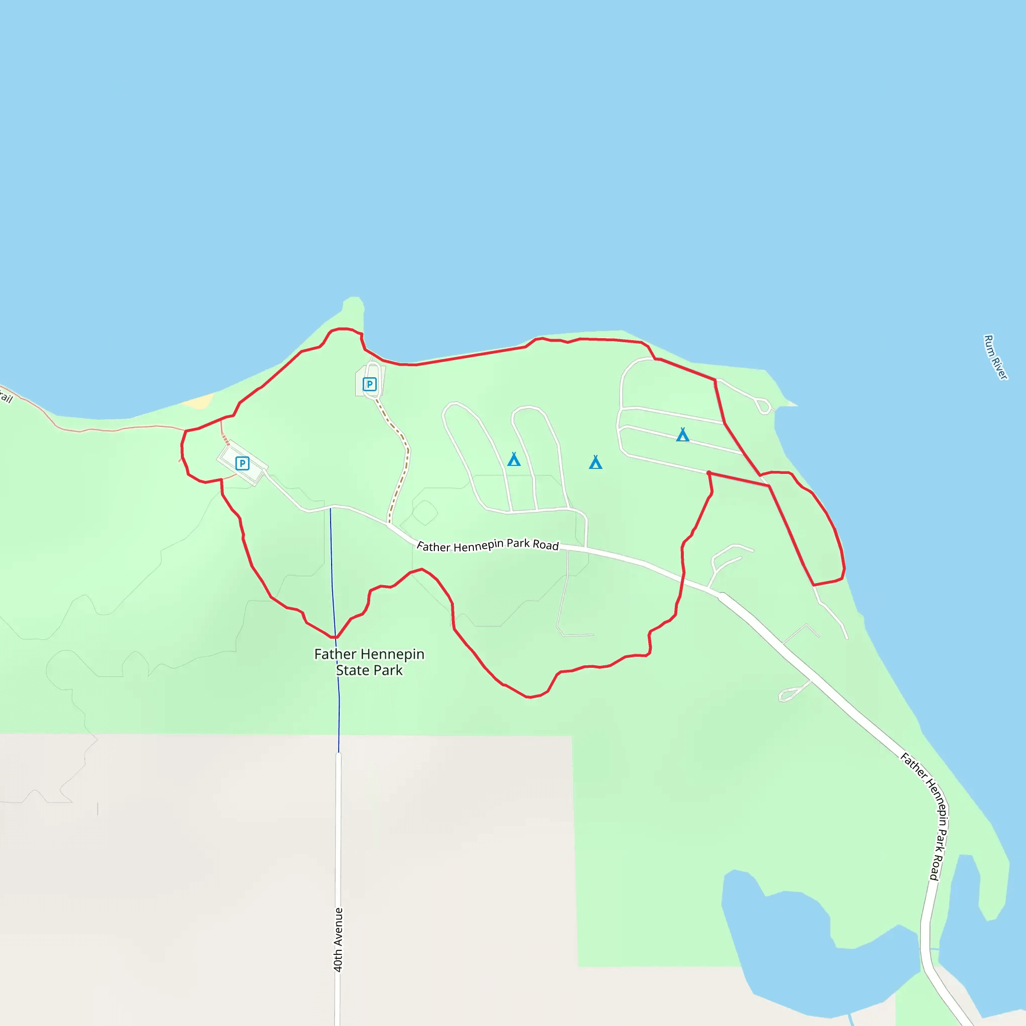 Father Hennepin State Park Loop mobile static map