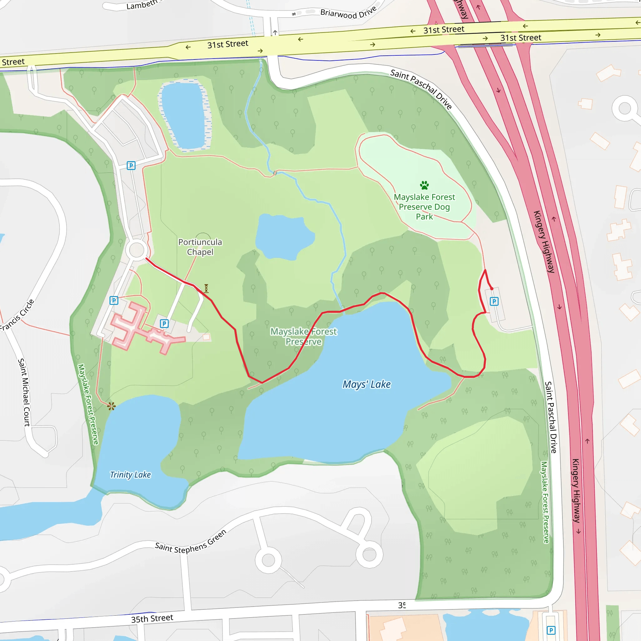 May's Lake North Shore Walk mobile static map