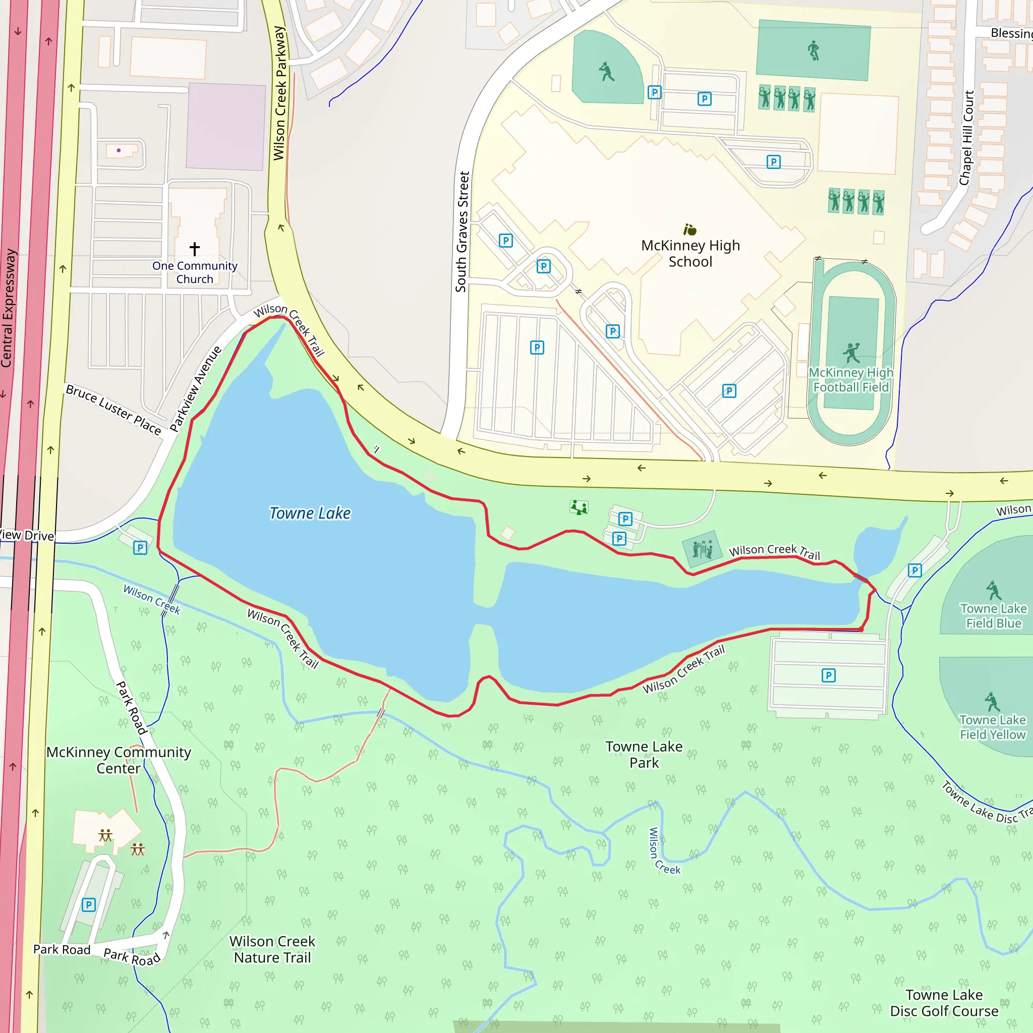 Towne Lake Loop mobile static map