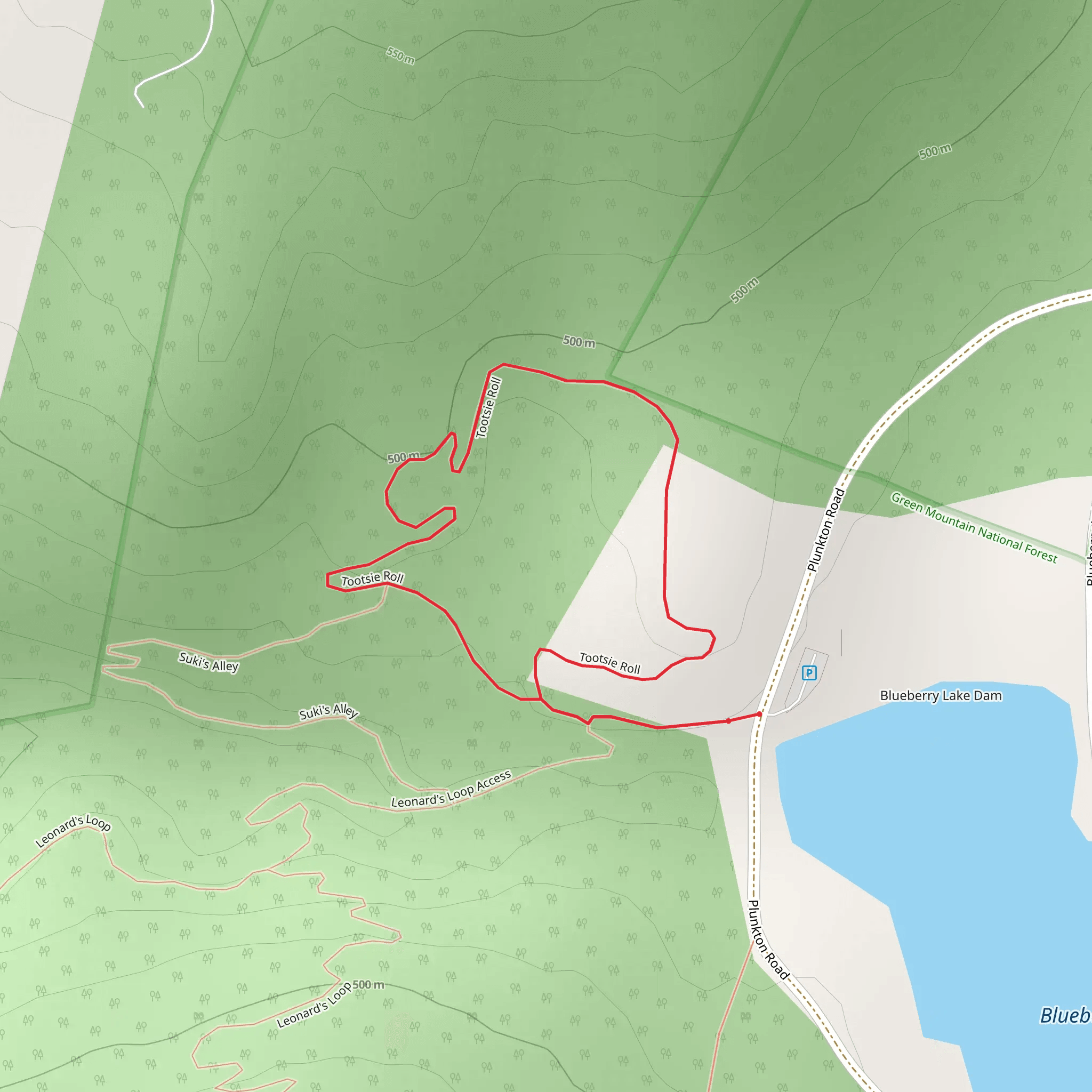 Tootsie Roll Loop Trail mobile static map