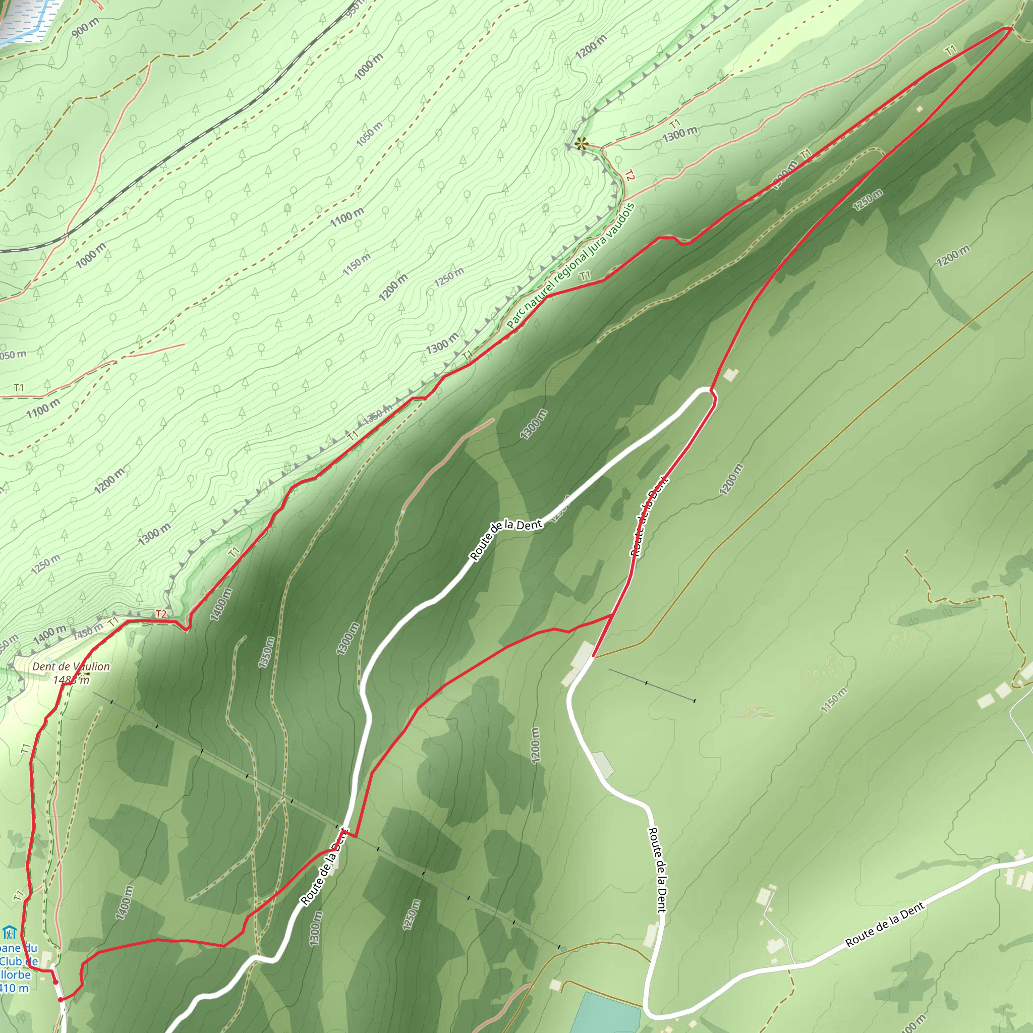Dent de Vaulion Loop Trail mobile static map